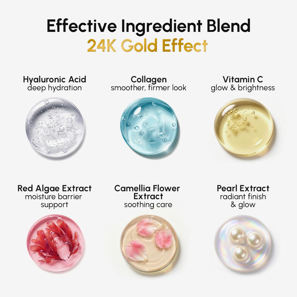 MAREE 24k Gold Glow Under Eye Gels – Cooling Hyaluronic Acid & Marine Collagen Patches