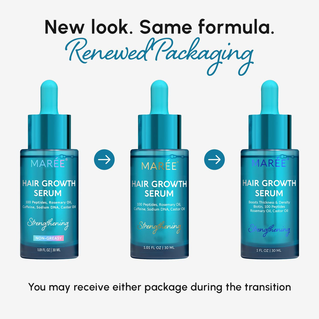 MAREE Hair Growth Serum – Caffeine Peptides, Castor & Rosemary Oil for Hair Growth