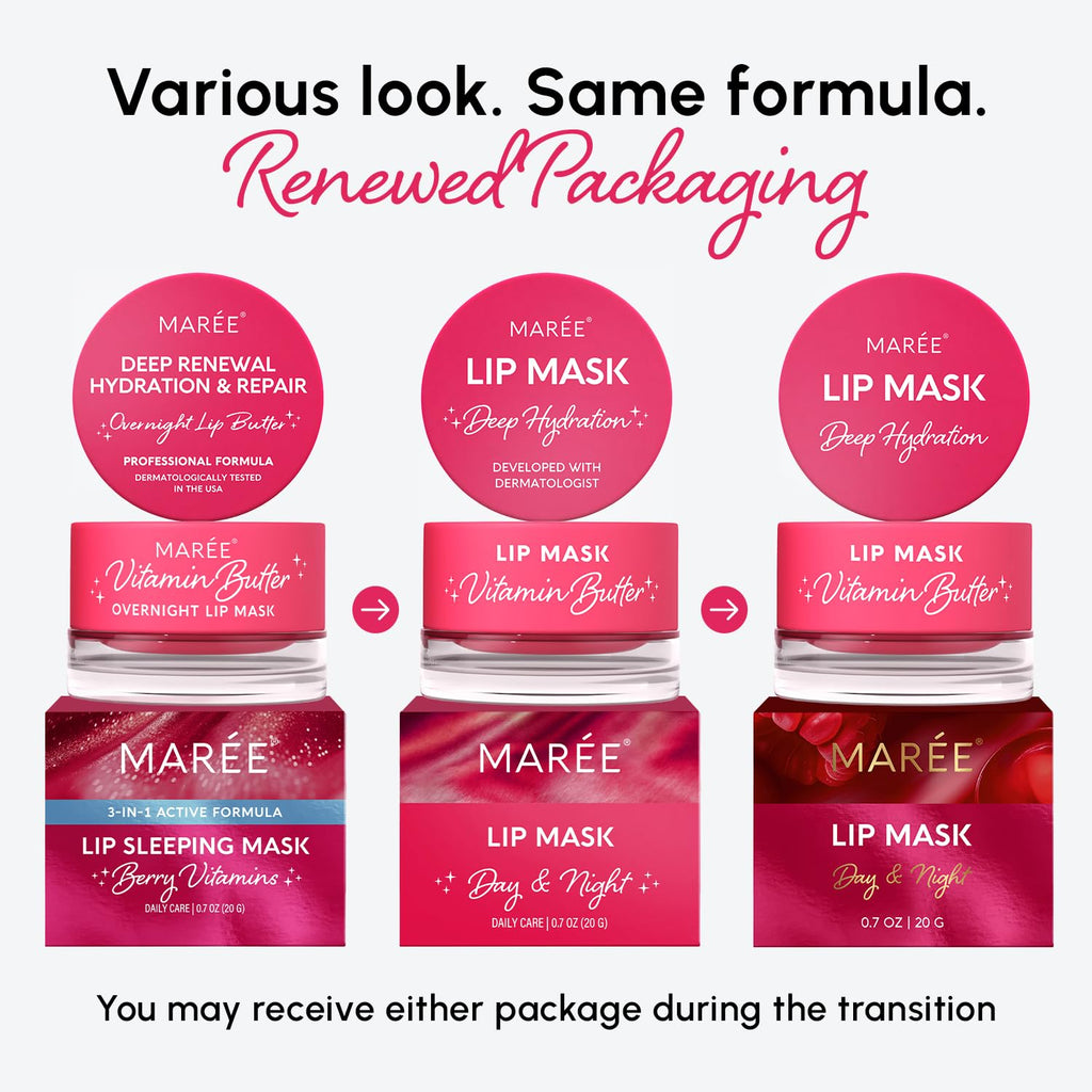 MAREE Lip Mask Overnight – Deep Hydration for Very Dry Lips | Hyaluronic Acid & Collagen