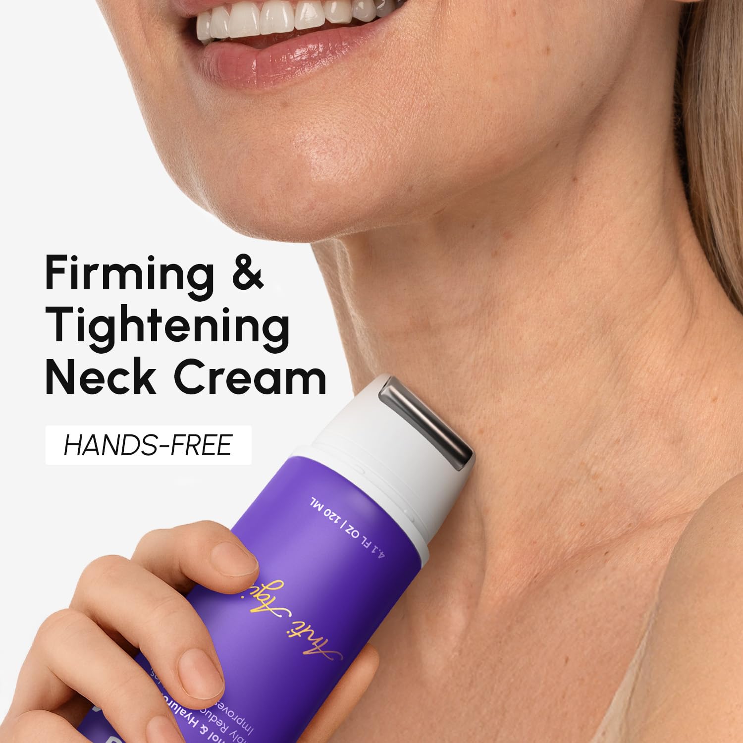MAREE Neck Cream with Face Roller – Pro Retinol & AH-8 Firming Neck Cream