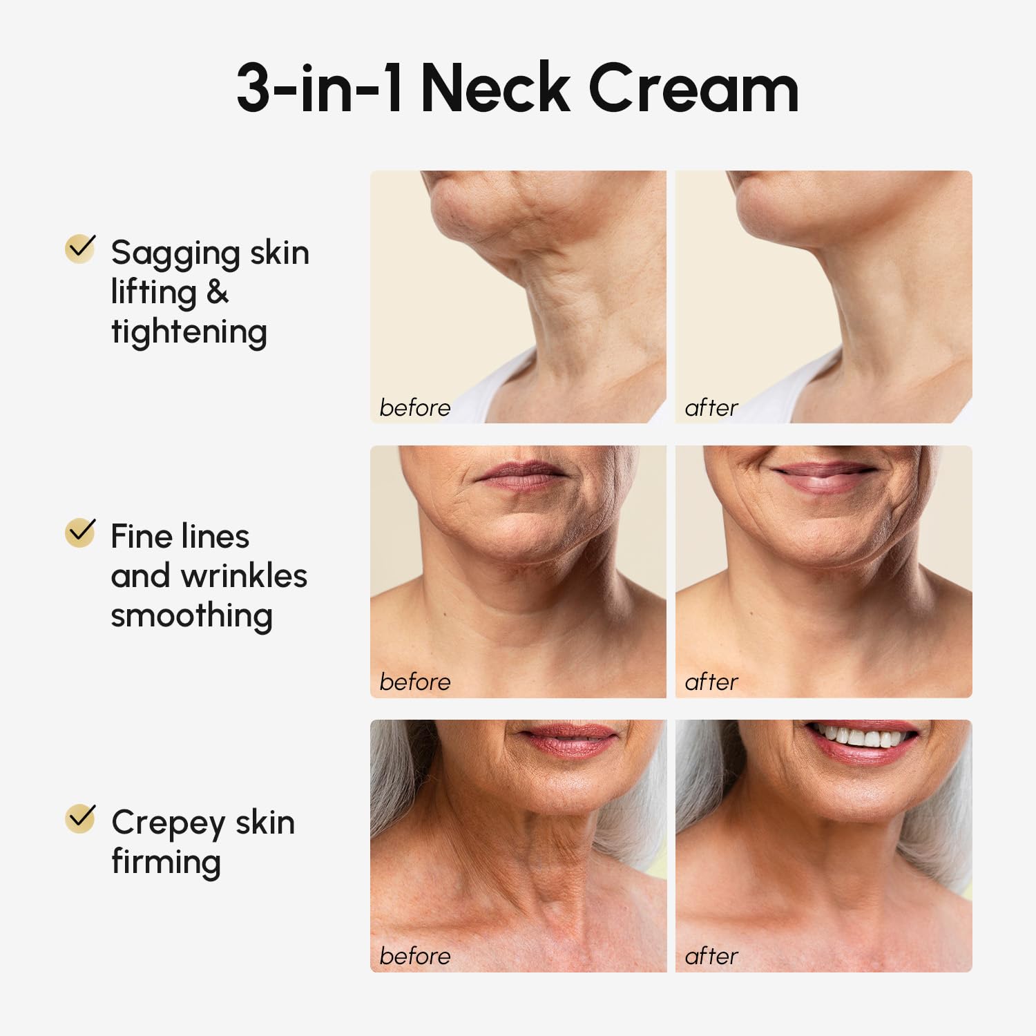 MAREE Neck Cream with Roller – Lifting & Firming for Neck & Décolleté | 3D-Collagen & AH-8
