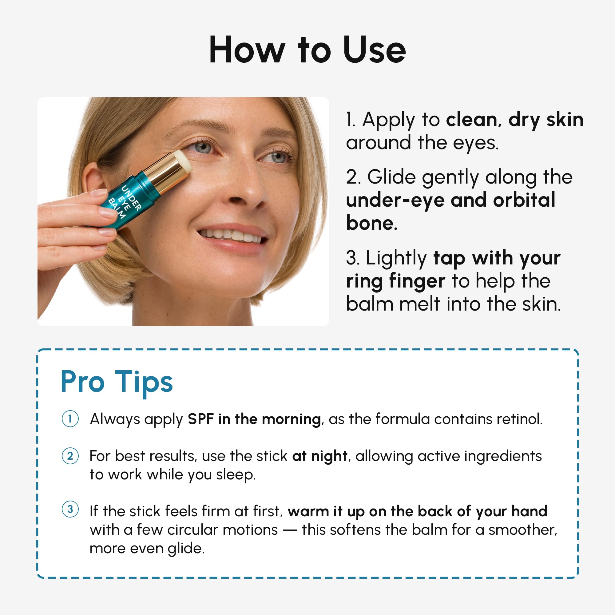 MAREE Under Eye Balm Stick with Retinol & Ceramide Complex – 2 Pack | Hydrating Facial Skincare