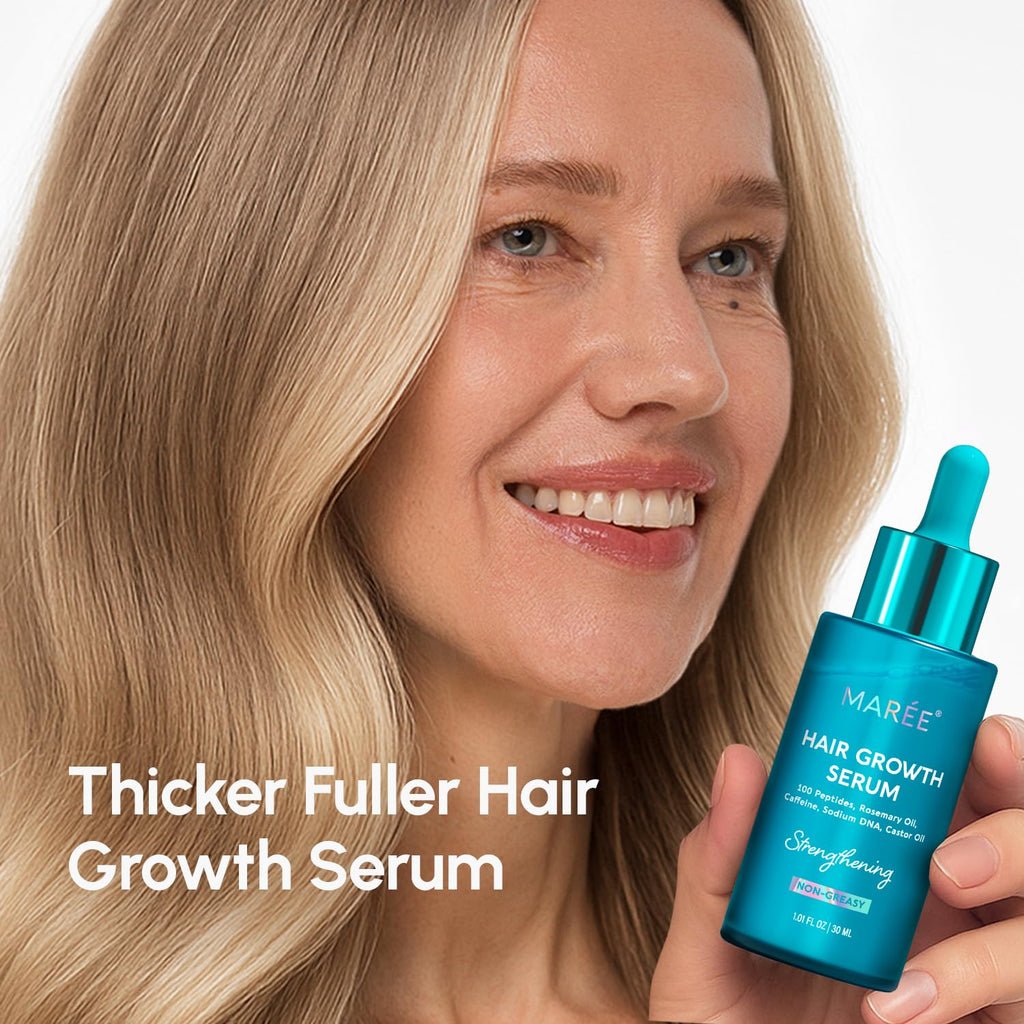 MAREE Hair Growth Serum – Caffeine Peptides, Castor & Rosemary Oil for Hair Growth