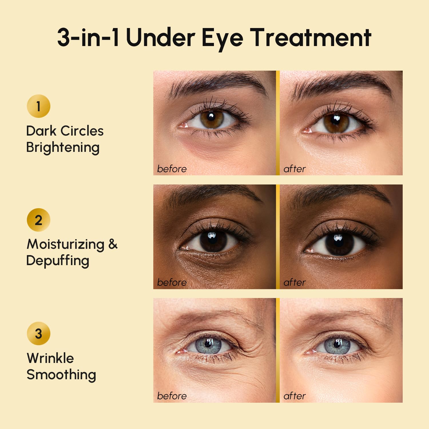 MAREE 24k Gold Glow Under Eye Gels – Cooling Hyaluronic Acid & Marine Collagen Patches