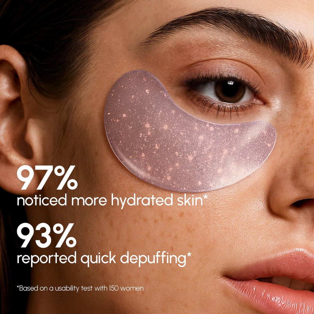 MAREE Violet Eye Gels – Marine Collagen Under Eye Patches, Hydrating Gel Patches with Hyaluronic Acid & Grape Water