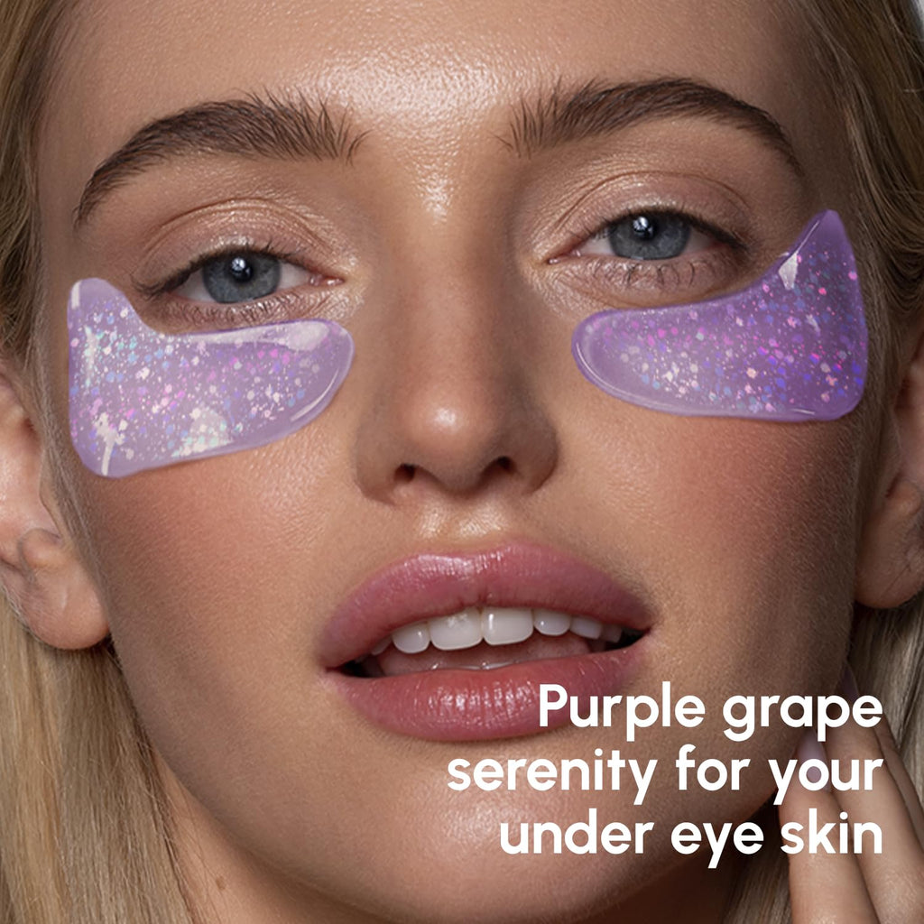 MAREE Violet Eye Gels – Marine Collagen Under Eye Patches, Hydrating Gel Patches with Hyaluronic Acid & Grape Water
