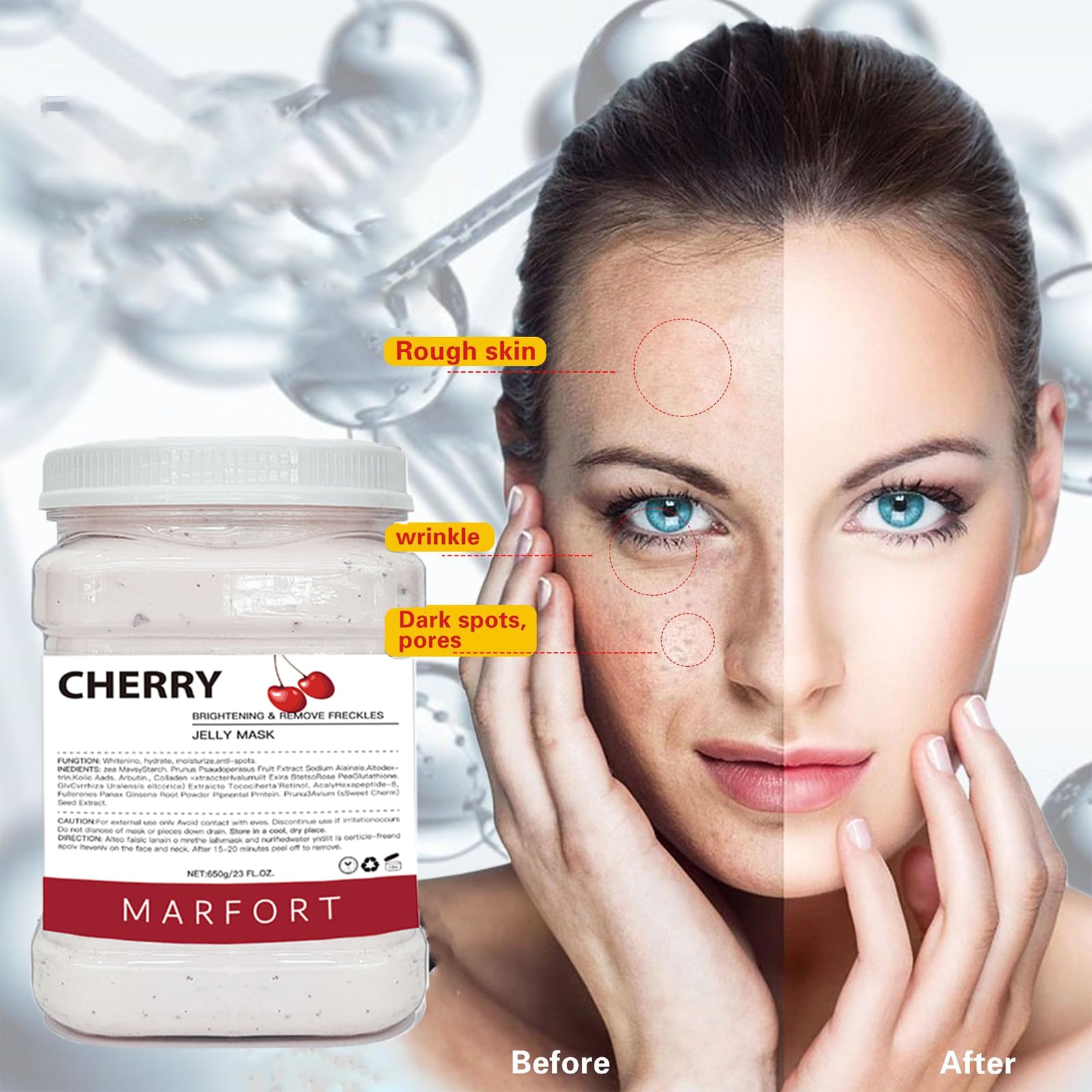 Marfort Jelly Mask for Facials – Hydrojelly Peel-Off, 23oz Cherry