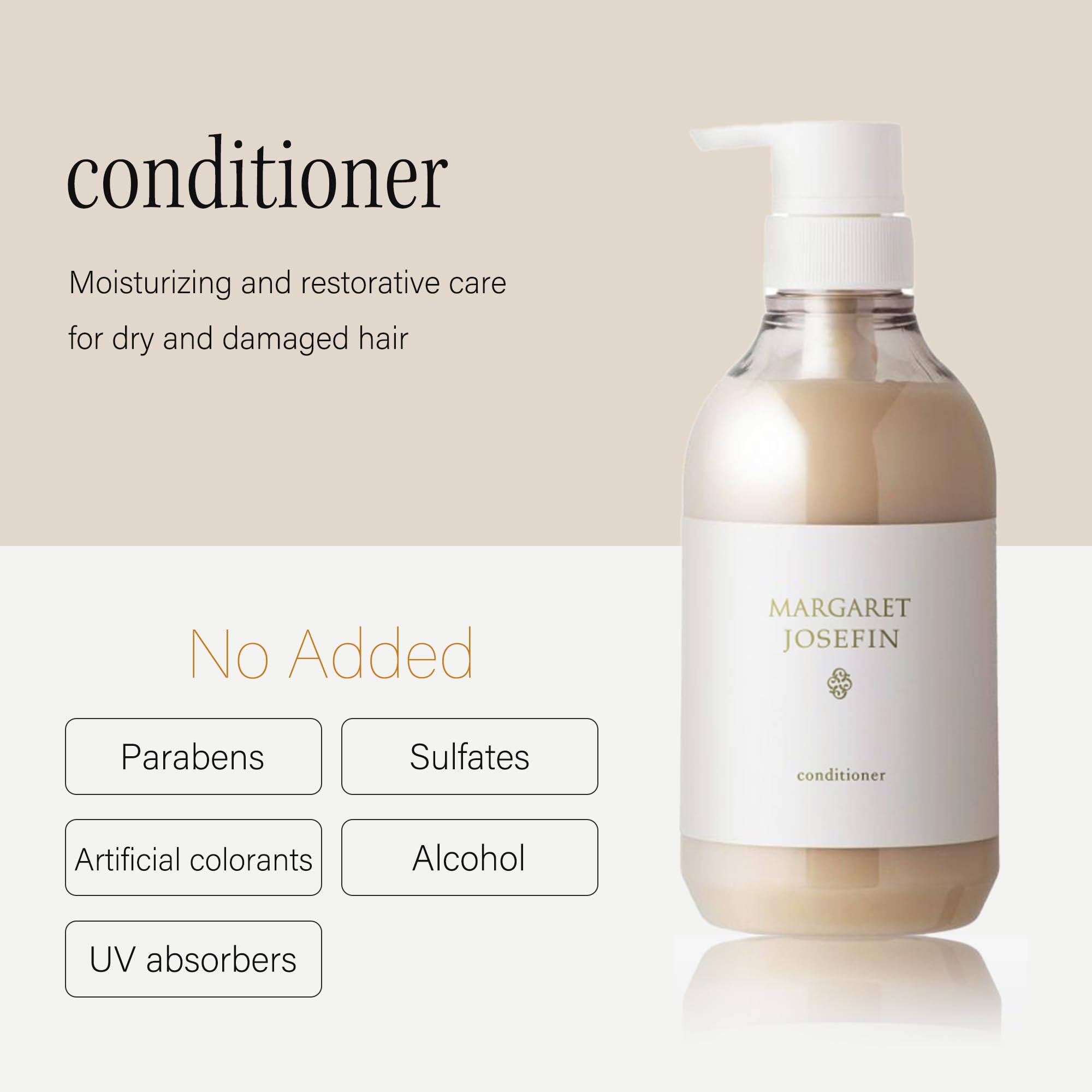 MARGARET JOSEFIN Japanese Conditioner – Sulfate Free, Gentle Moisture for Dry Hair, Green Tea Scent | 16.9 fl oz