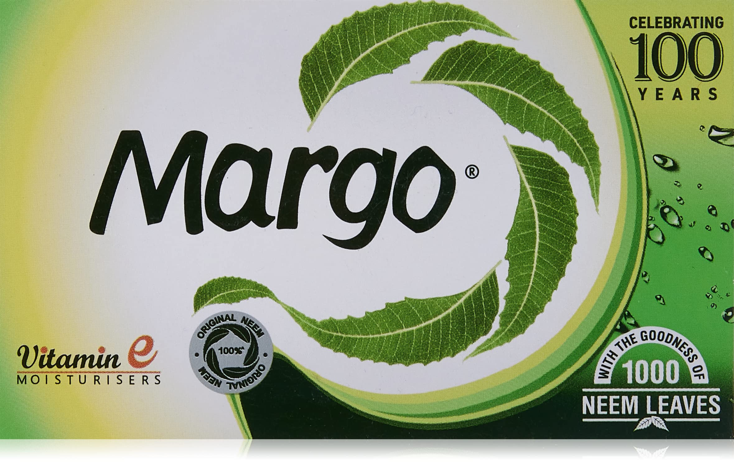 Margo Original Neem Soap – Antibacterial Formula with Neem Oil & Vitamin E – 10 Pack (100 g x 10)