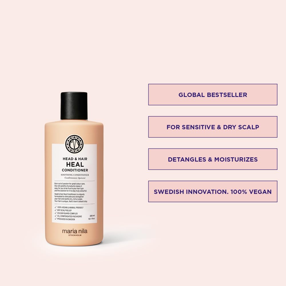 Maria Nila Head & Hair Heal Conditioner – Aloe Vera, Soothing, 100% Vegan, Sulfate & Paraben Free