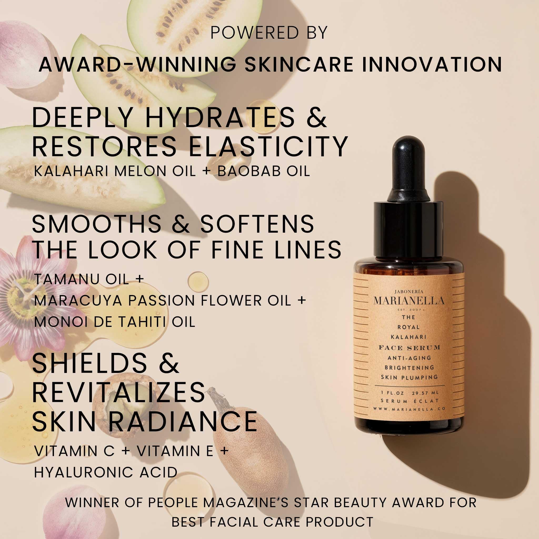 Marianella Anti-Aging Royal Kalahari Serum – Hyaluronic Acid, Vitamin C & Melon Oil | Face & Eye Serum