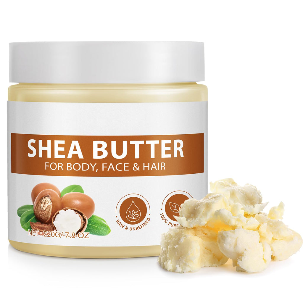 Mariayu Shea Butter Raw Organic — Deep Hydration for Skin & Hair, 7.8 oz