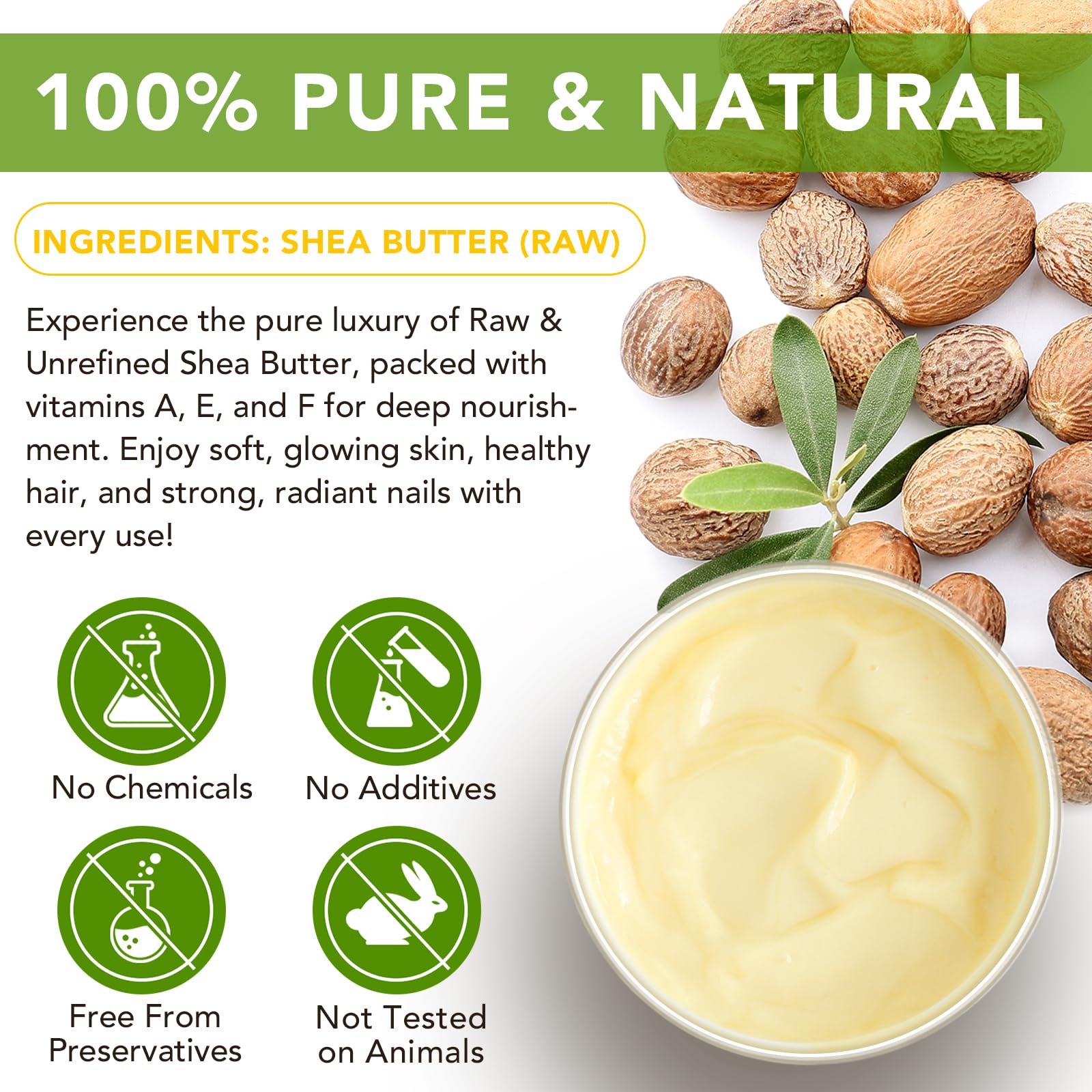 Mariayu Shea Butter Raw Organic — Deep Hydration for Skin & Hair, 7.8 oz
