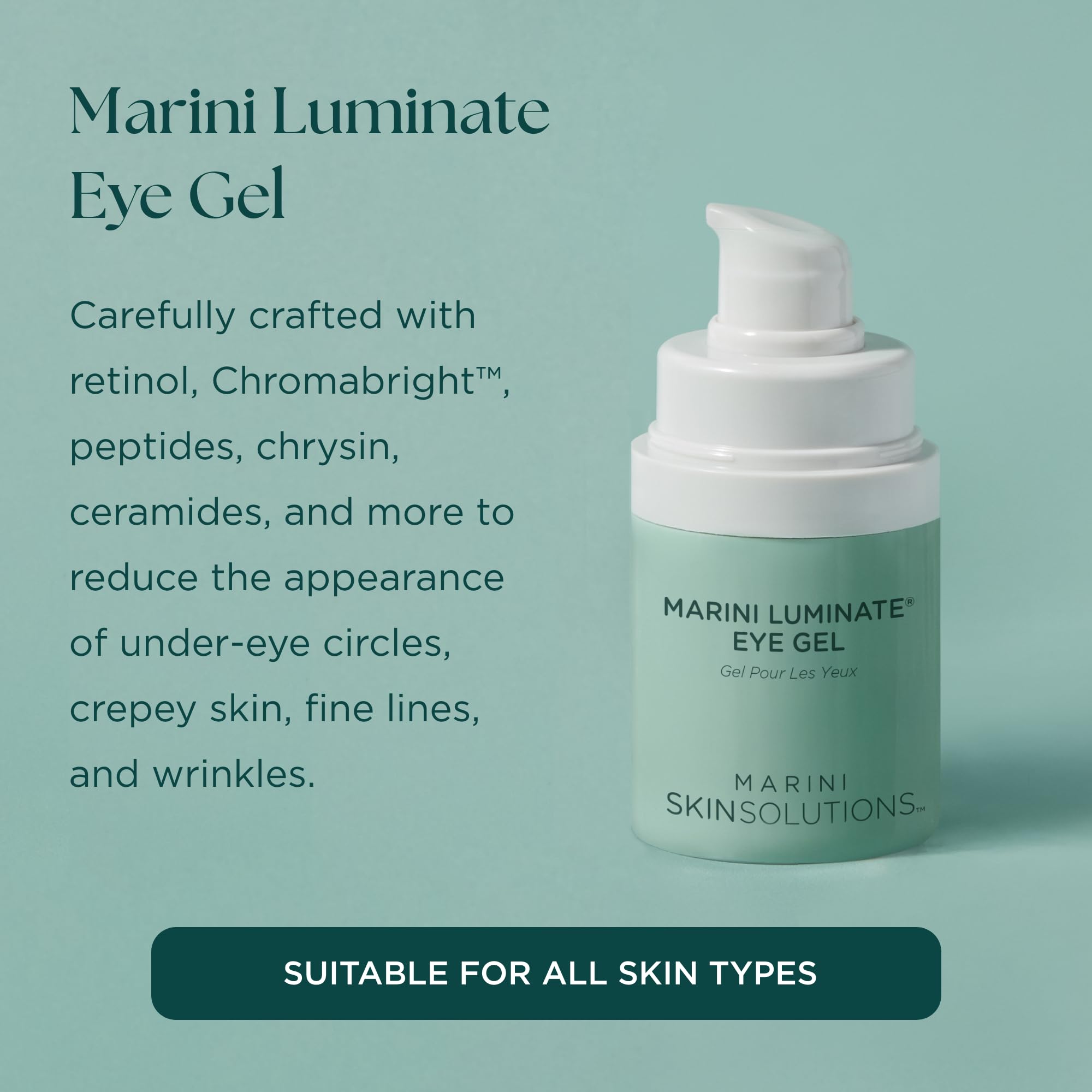 Marini SkinSolutions Luminate Eye Gel – Brighten Dark Circles & Smooth Eye Area