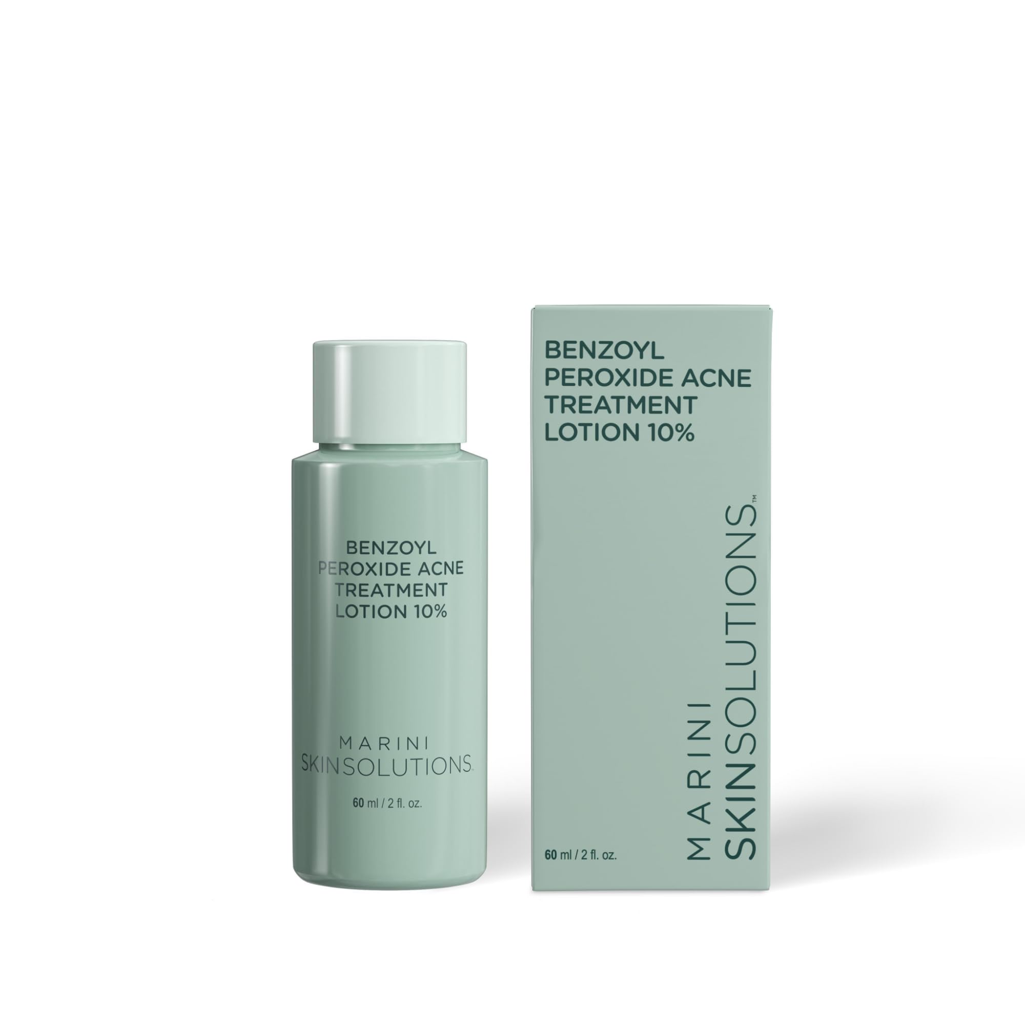 Marini SkinSolutions Benzoyl Peroxide Acne Treatment Lotion 5% – Clear Pores & Control Excess Oil – Made in USA – 2 fl oz