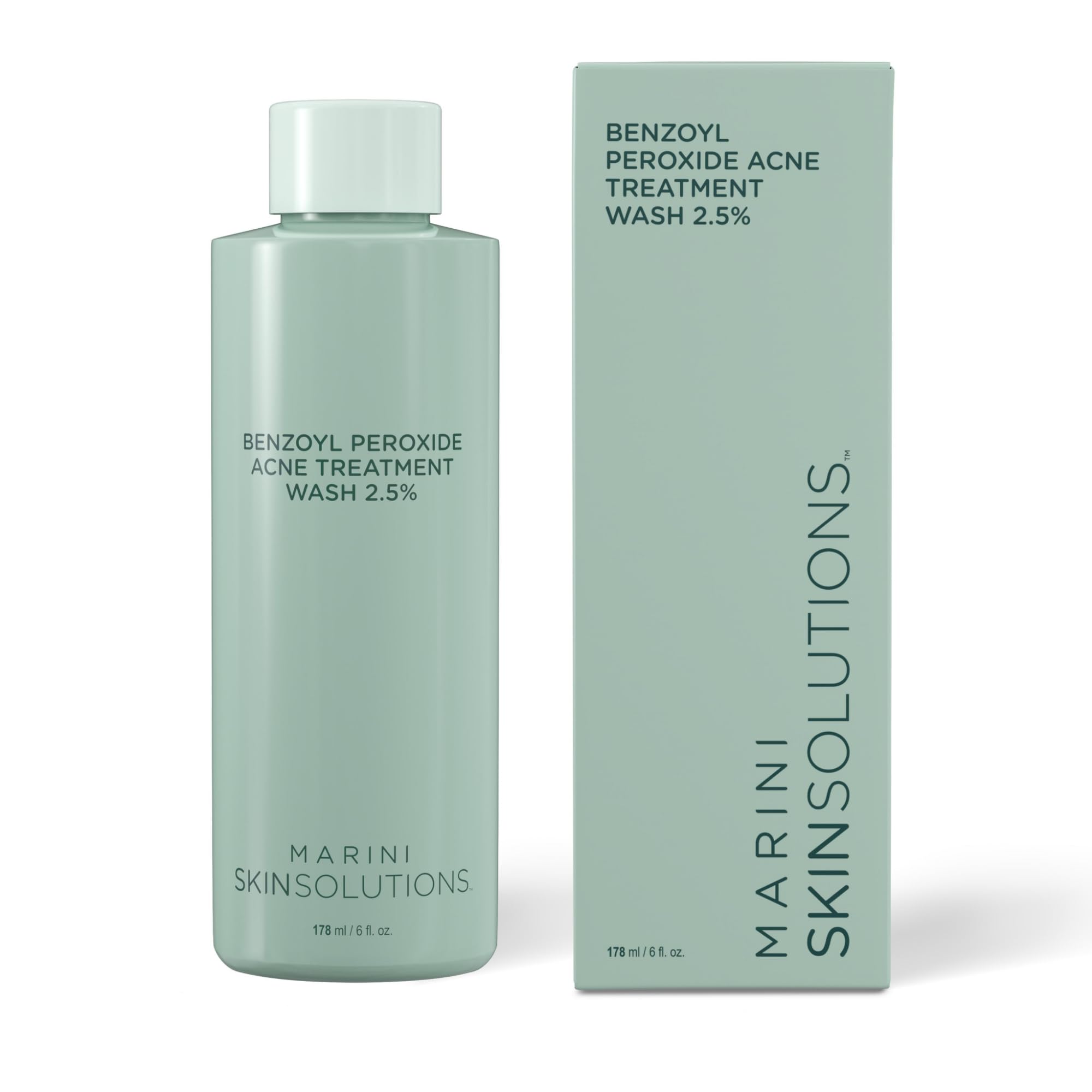 Marini SkinSolutions Benzoyl Peroxide Acne Treatment Wash 2.5% – 6 fl oz, USA Made