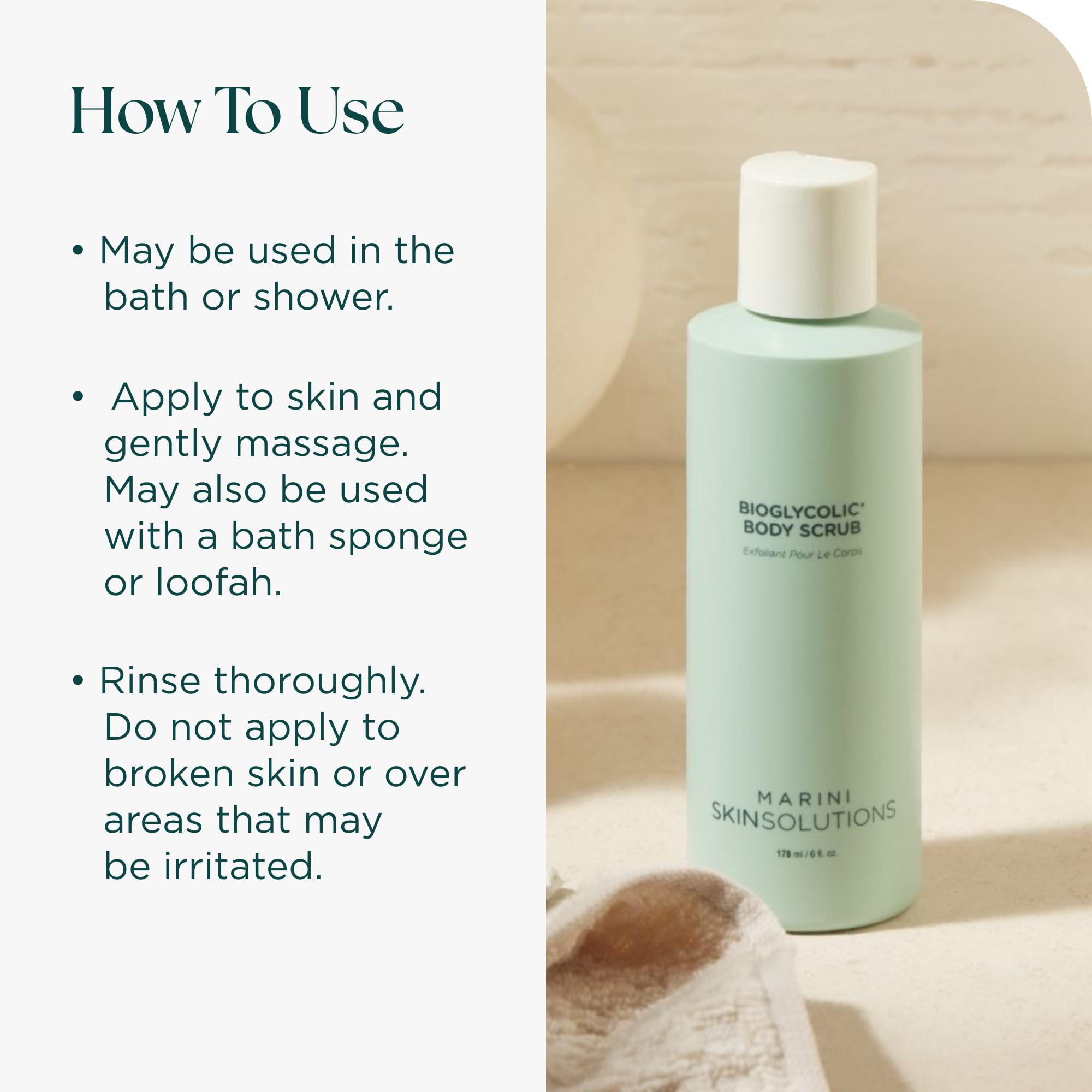Marini SkinSolutions Bioglycolic Body Scrub – Exfoliate, Resurface & Polish Skin