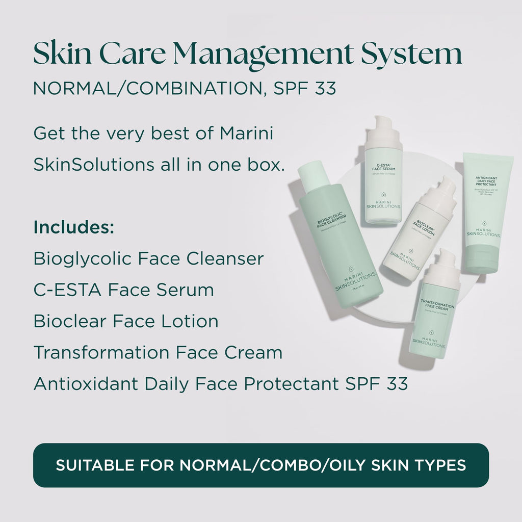 Marini SkinSolutions Skin Care Management System with SPF 33 for Normal to Combination Skin