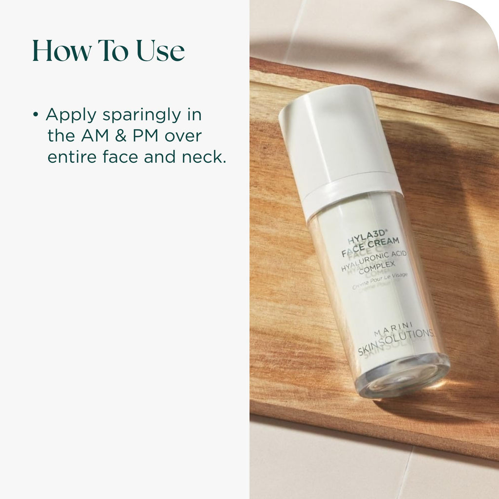 Marini SkinSolutions Hyla3D Face Cream – Patented Hyaluronic Acid Complex for Hydration and Skin Support