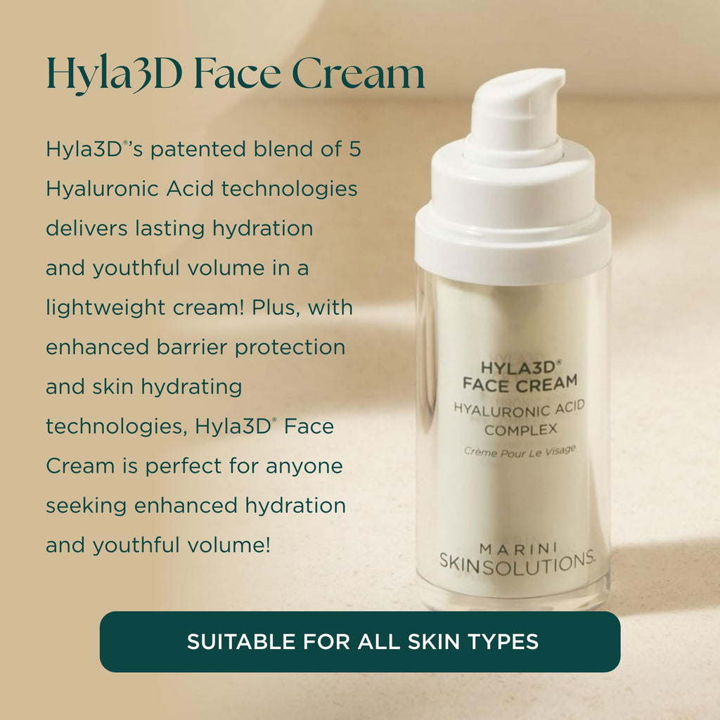 Marini SkinSolutions Hyla3D Face Cream – Patented Hyaluronic Acid Complex for Hydration and Skin Support