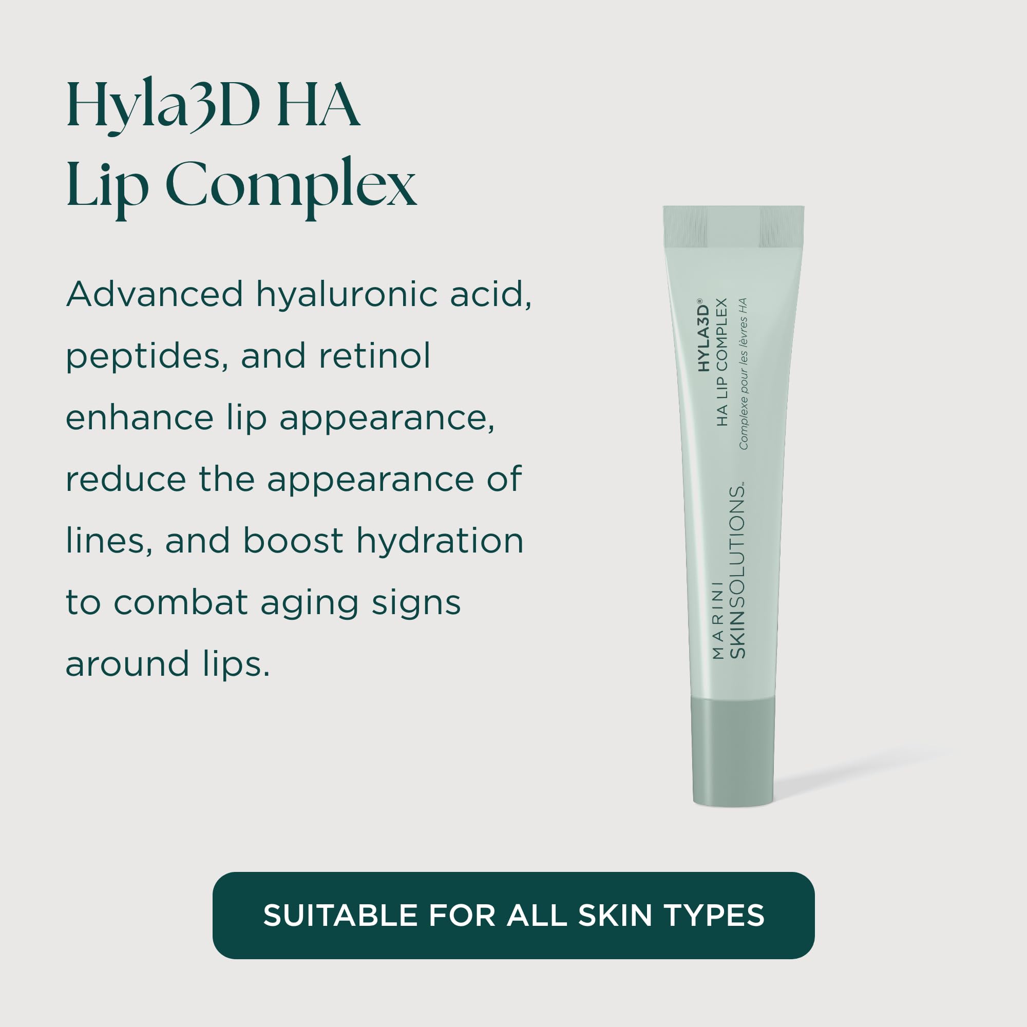 Marini SkinSolutions Hyla3D HA Lip Complex – Hydration, Peptides & Retinol for Lips | Made in USA