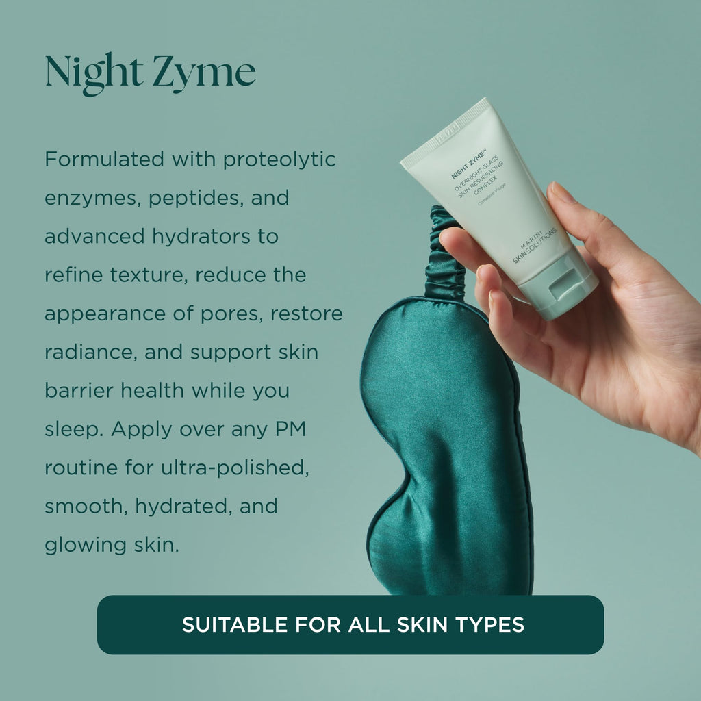 Marini SkinSolutions Night Zyme Overnight Glass Skin Resurfacing Complex | Papaya Enzymes & Peptides | 1.7 oz