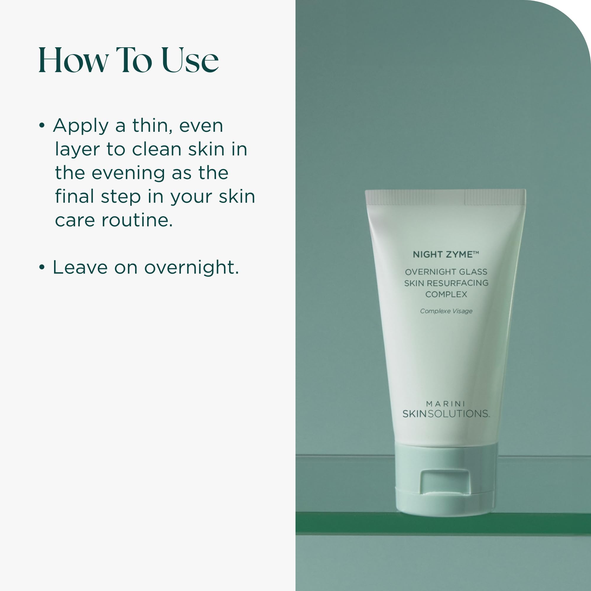 Marini SkinSolutions Night Zyme Overnight Glass Skin Resurfacing Complex | Papaya Enzymes & Peptides | 1.7 oz