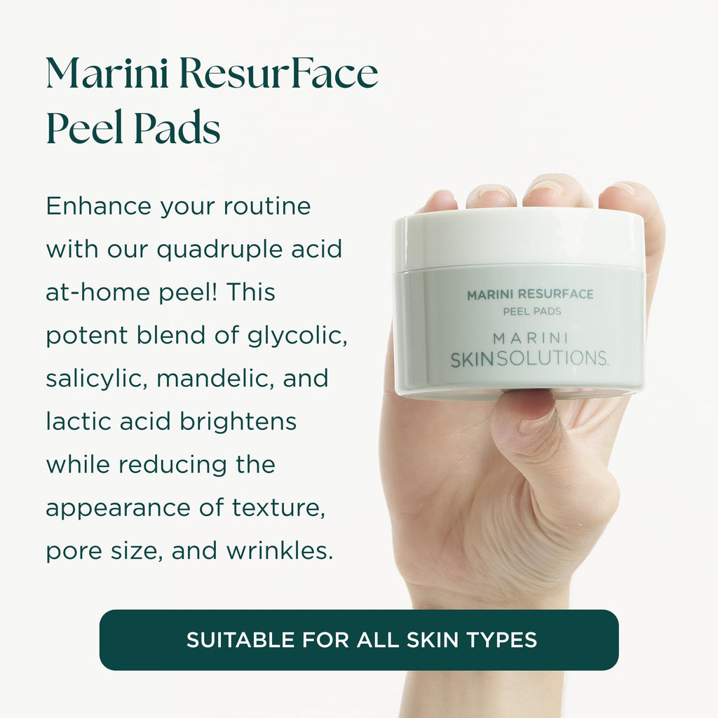 Marini SkinSolutions ResurFace Peel Pads – Glycolic, Salicylic, Mandelic & Lactic Acid