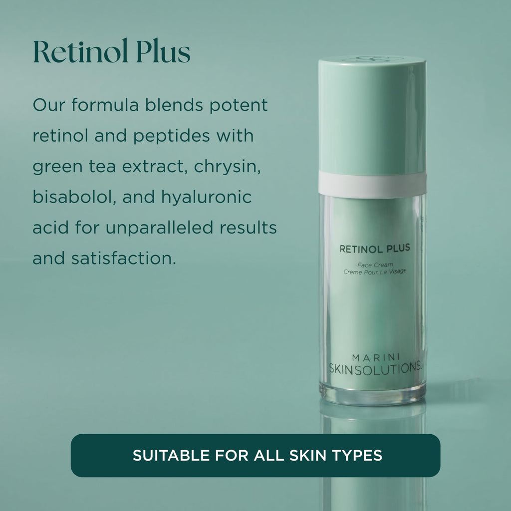 Marini SkinSolutions Retinol Plus – Anti-Aging Cream with Peptides, Antioxidants & Hyaluronic Acid (USA Made)