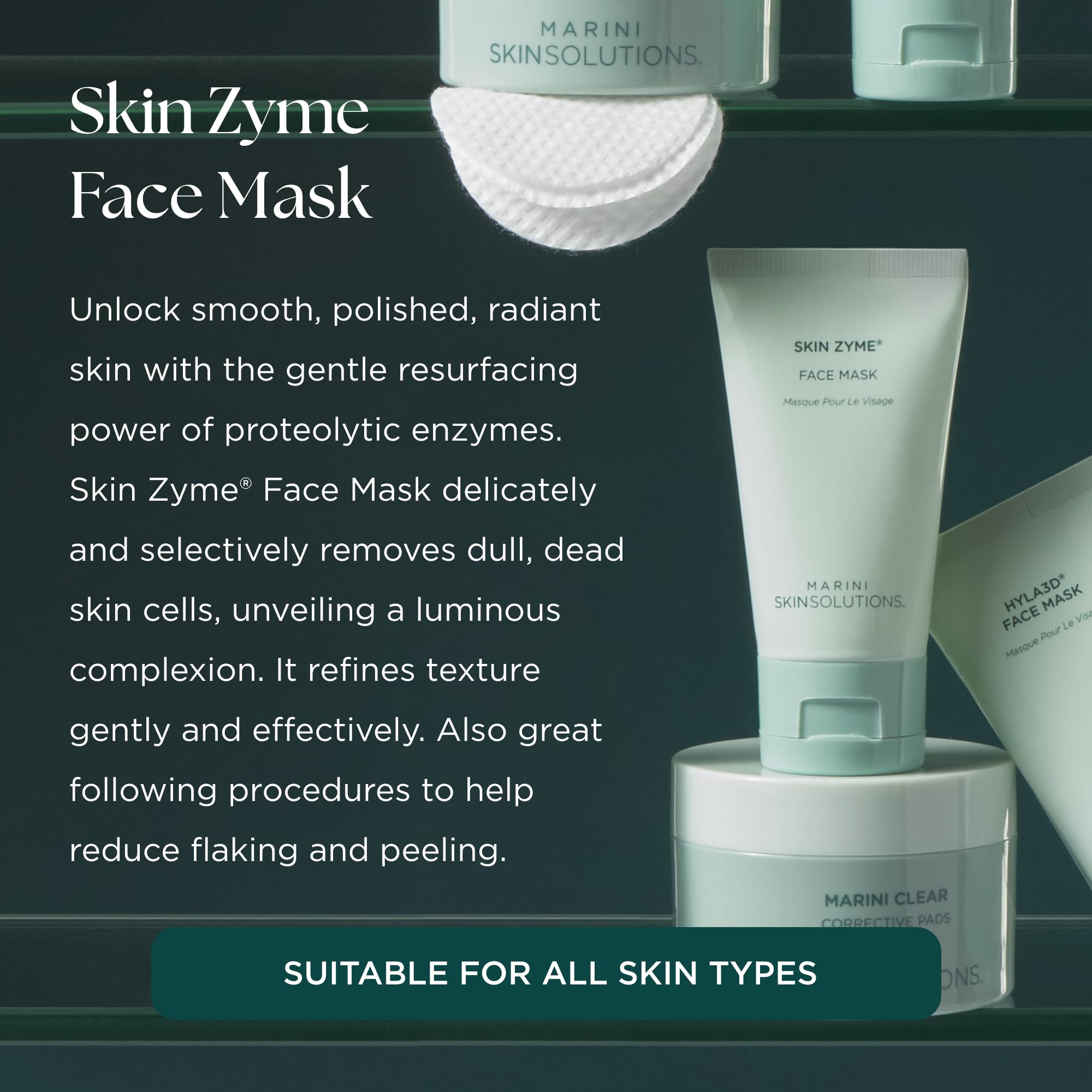Marini SkinSolutions Skin Zyme Face Mask with Papaya Enzymes | Gentle Exfoliation for All Skin Types | Made in USA