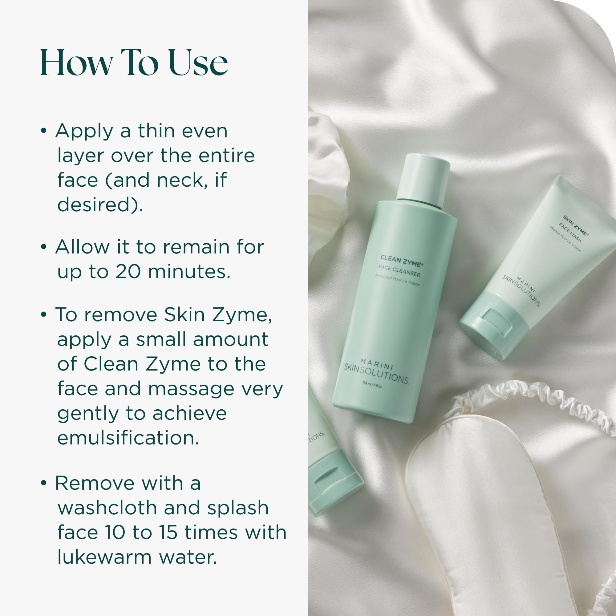 Marini SkinSolutions Skin Zyme Face Mask with Papaya Enzymes | Gentle Exfoliation for All Skin Types | Made in USA