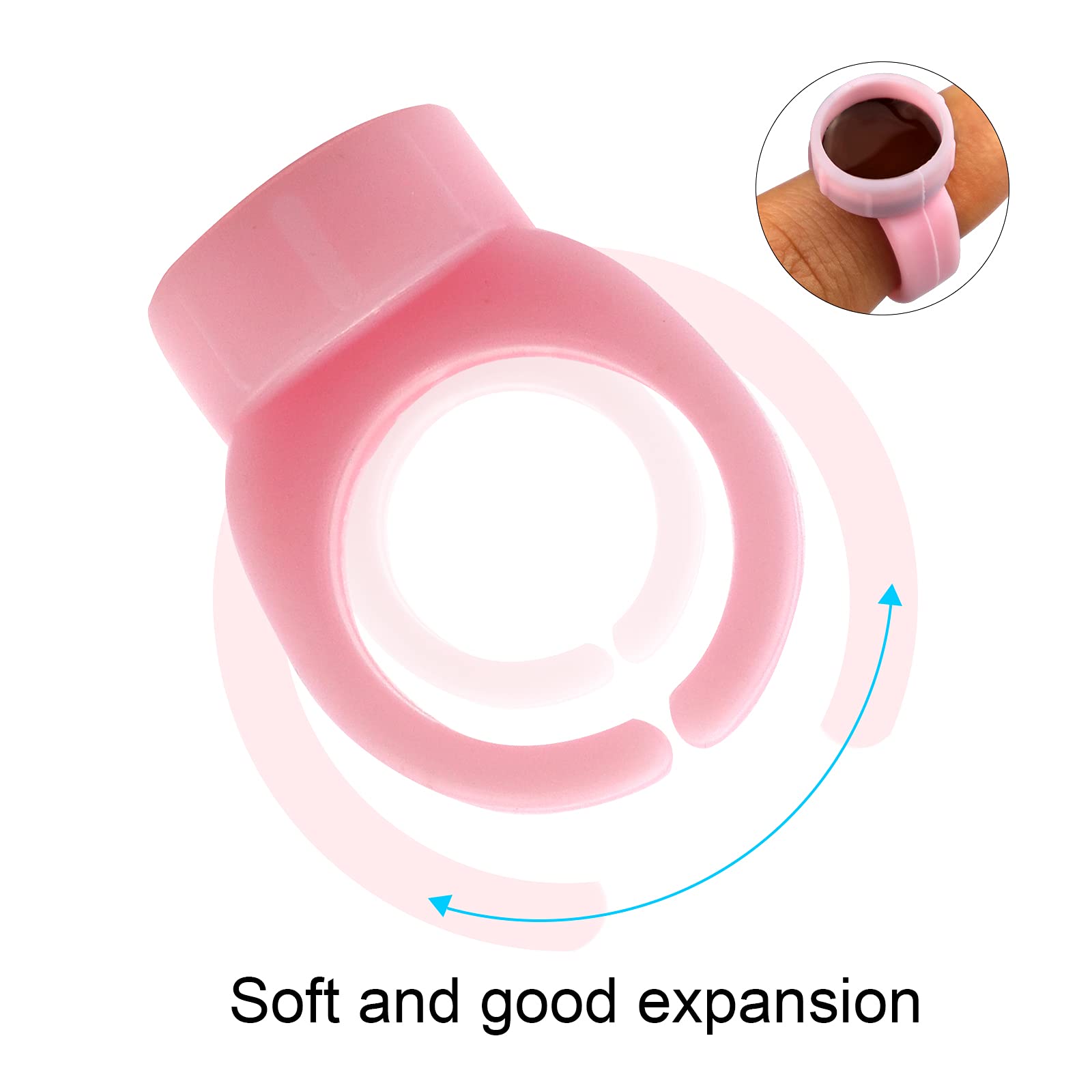 MARLLOGIVA 100pcs Soft Silicone Tattoo Ink Rings – Pigment Caps for Microblading Ink Cups (Pink)