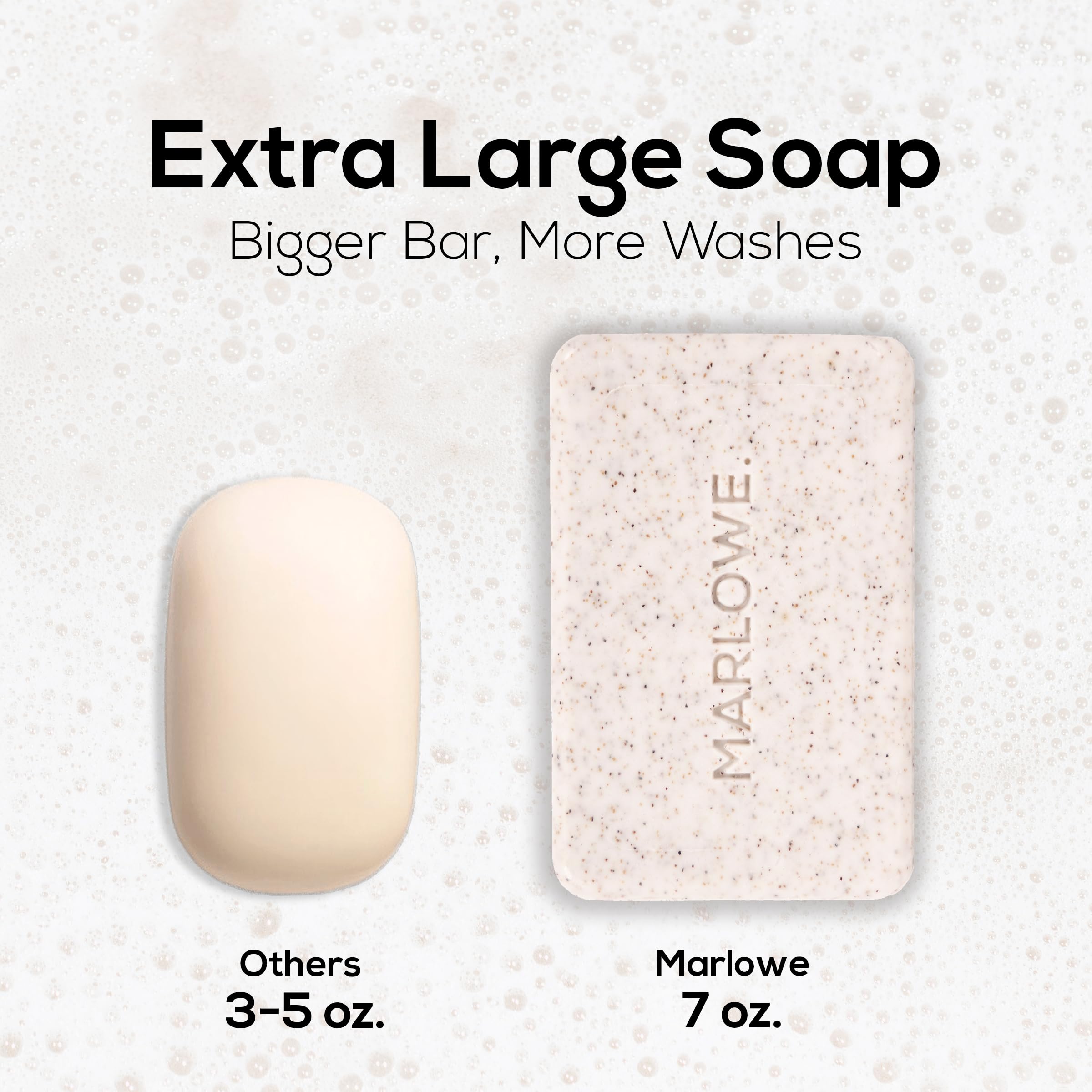 MARLOWE No. 102 Body Scrub Soap — 7 oz, Exfoliating Bar with Shea Butter, Olive Oil & Green Tea