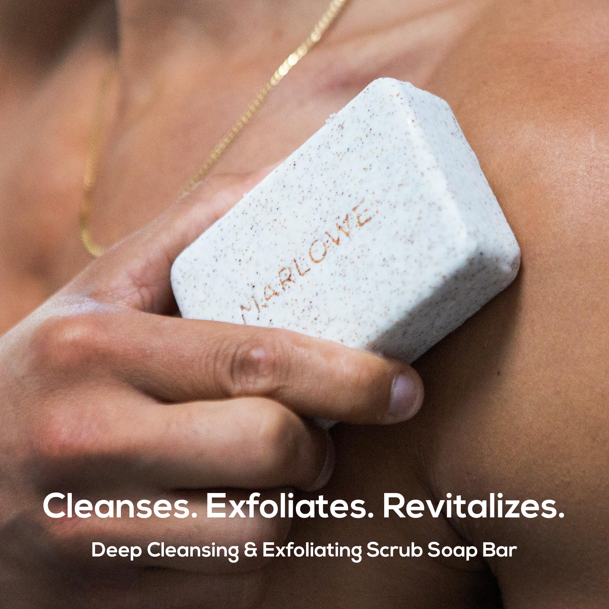 MARLOWE No. 102 Oud Wood Body Scrub Soap – 7 oz Exfoliating Bar