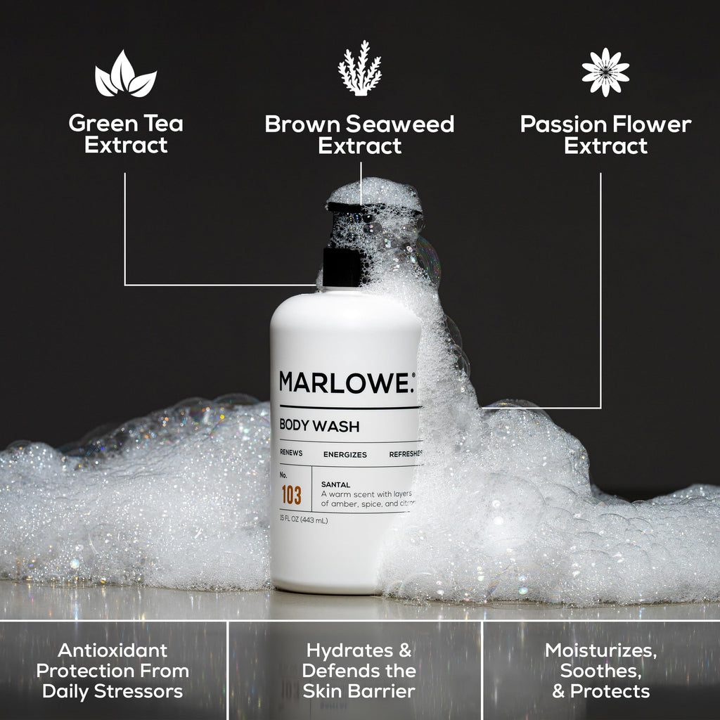 MARLOWE. No. 103 Body Wash – 15 oz Pump, Santal, Energizing & Refreshing Shower Gel