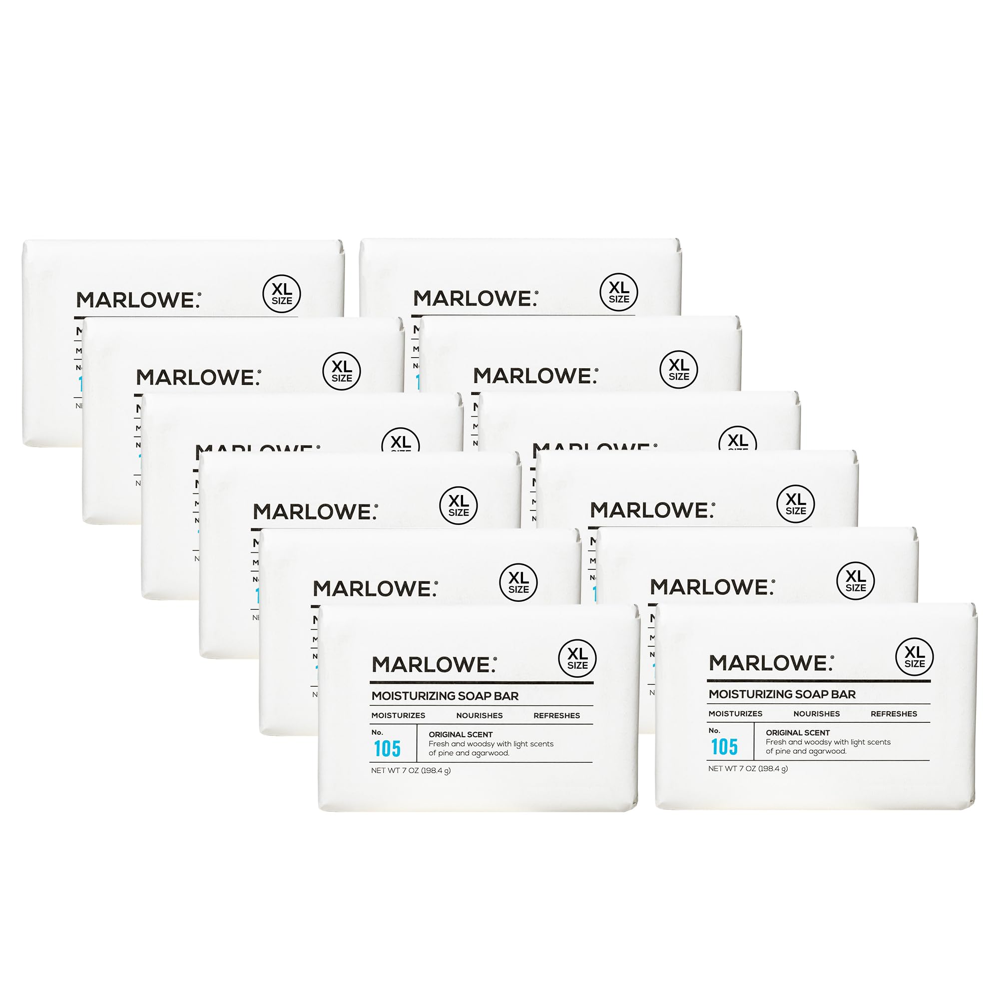 MARLOWE No. 105 Bar Soap for Men 7 oz – Moisturizing & Nourishing Sage & Fir Scent