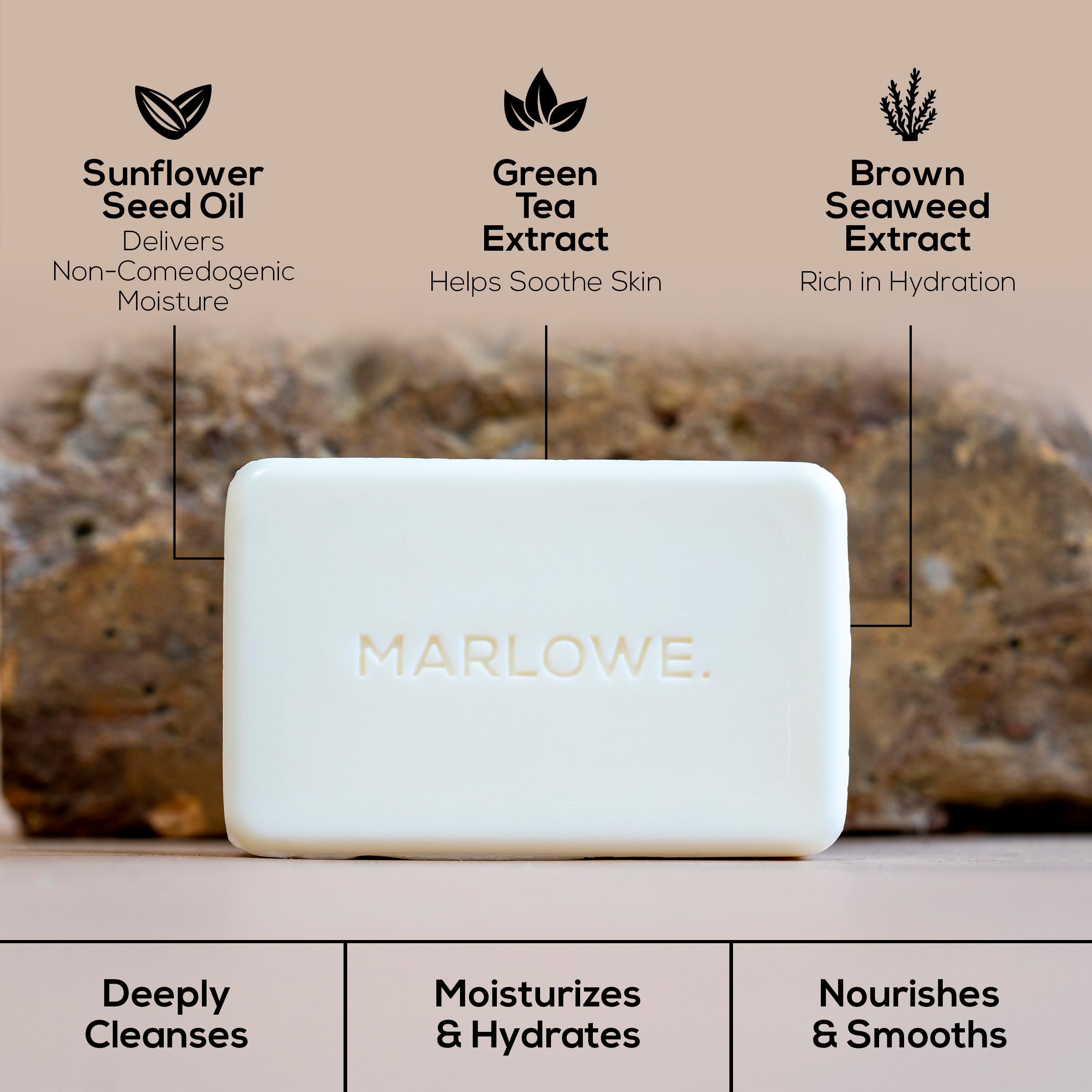 MARLOWE No. 105 Bar Soap for Men 7 oz – Moisturizing & Nourishing Sage & Fir Scent