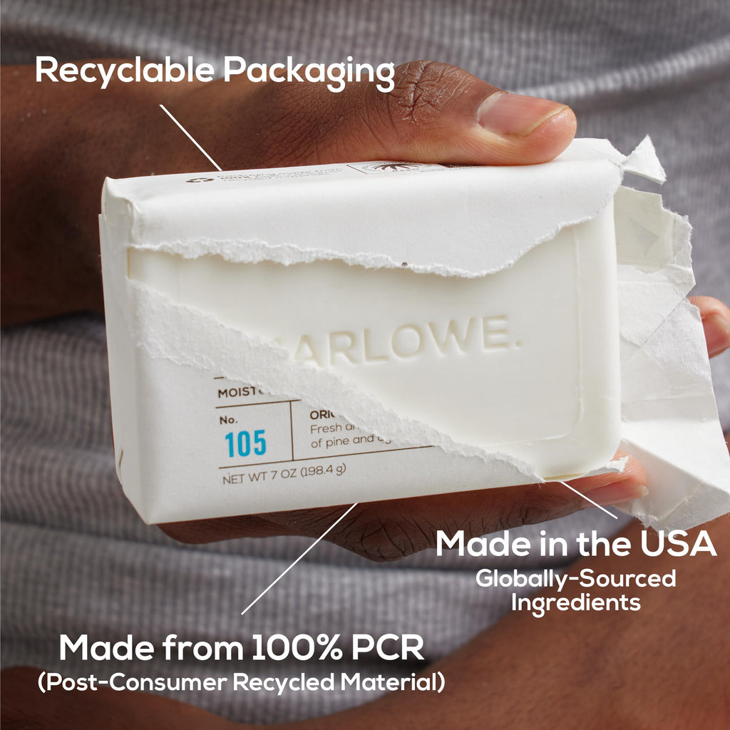 MARLOWE No. 105 Bar Soap for Men 7 oz – Moisturizing & Nourishing Sage & Fir Scent