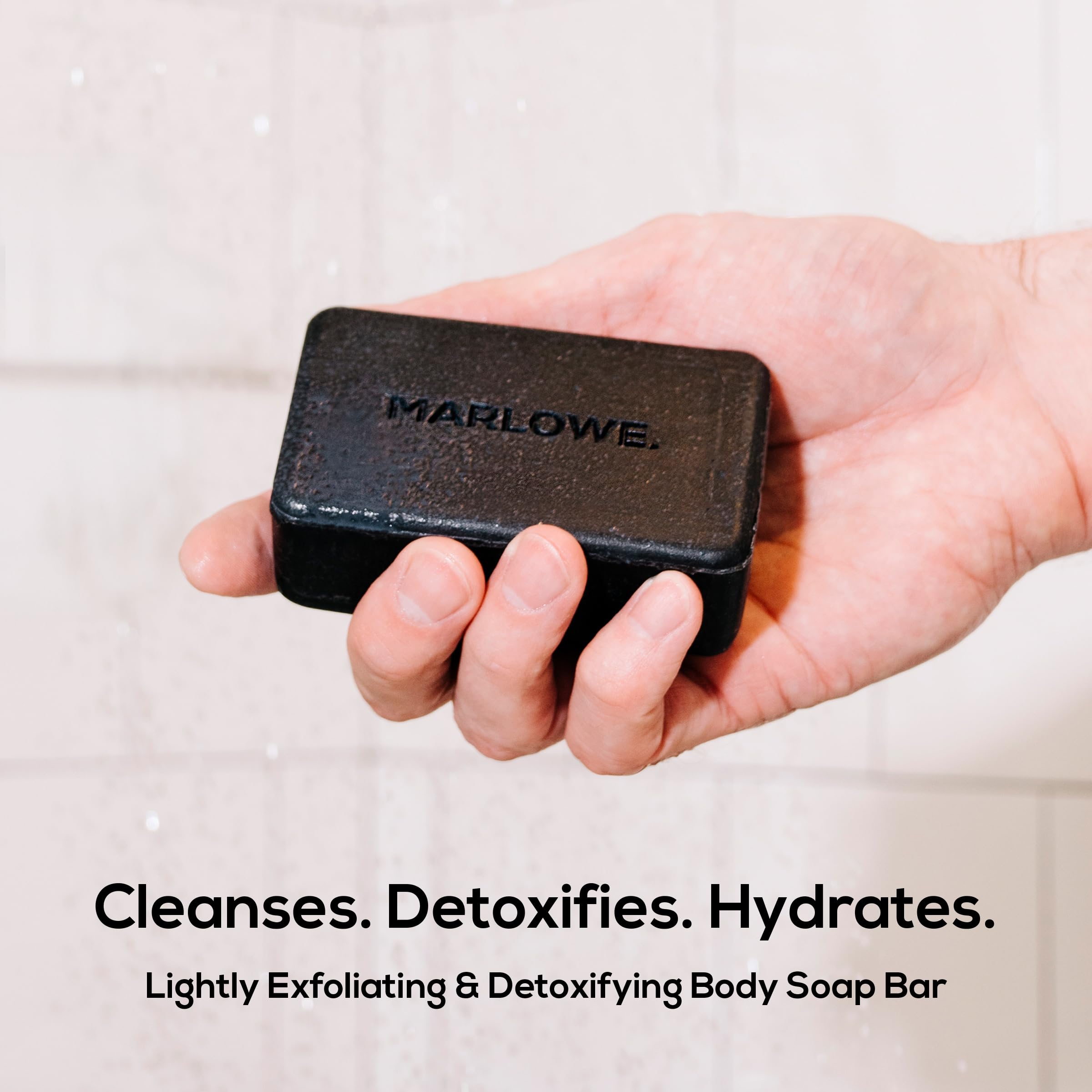 MARLOWE No. 106 Charcoal Soap 7 oz – Purifying, Hydrating Body Bar for Men
