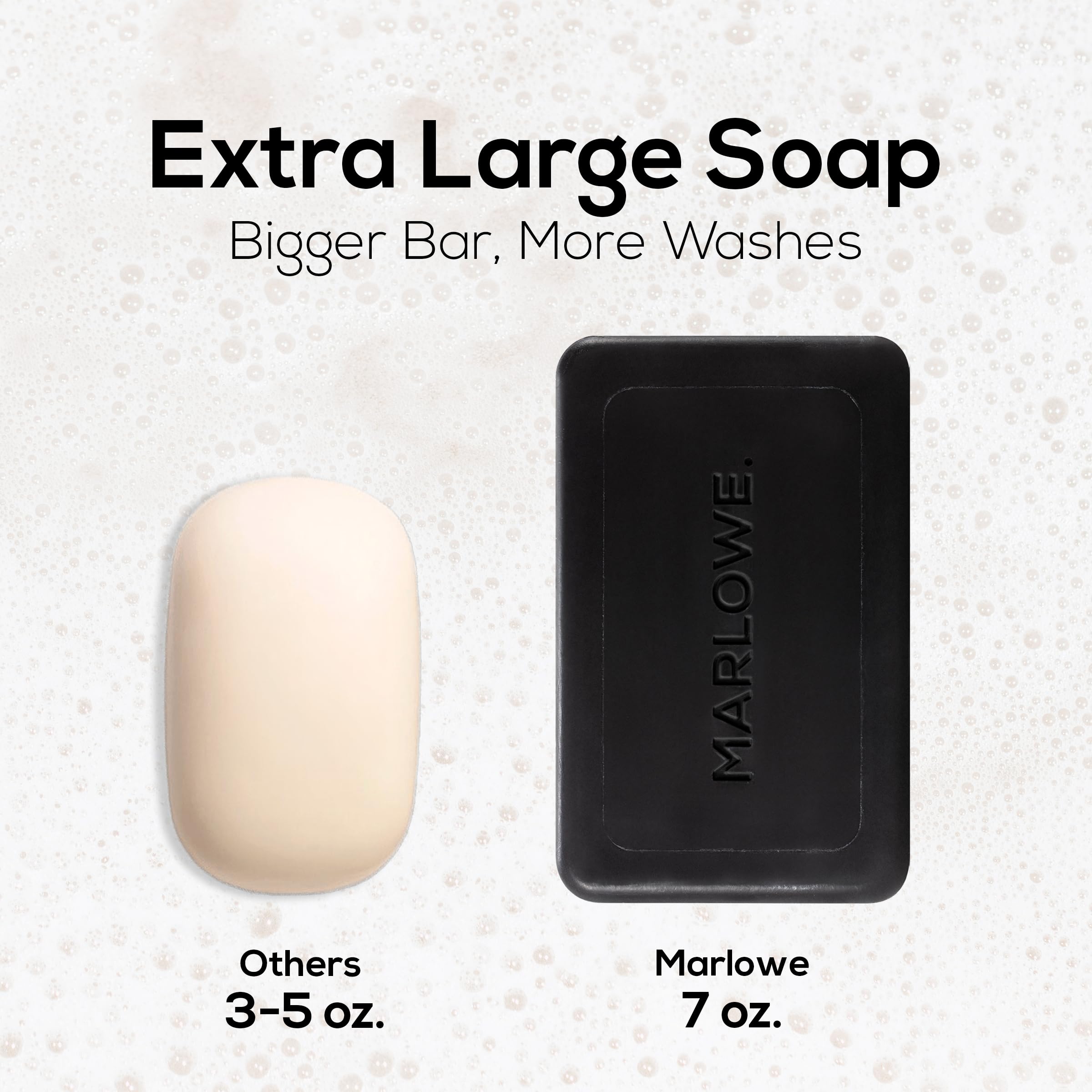 MARLOWE No. 106 Charcoal Soap – 7 oz Bar (3-Pack) Purifying, Hydrating for Men with Woodsy Sage + Fir