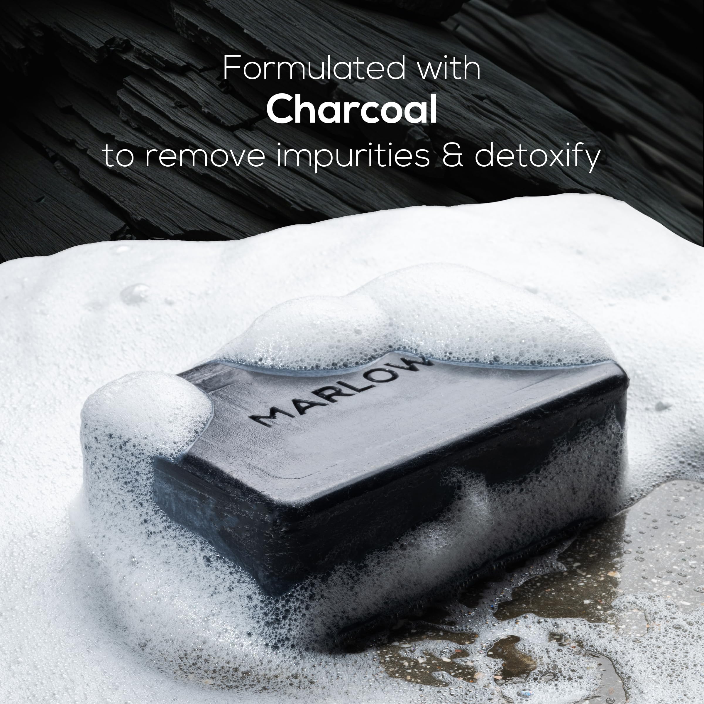 MARLOWE No. 106 Charcoal Soap 7 oz – Purifying, Hydrating Body Bar for Men