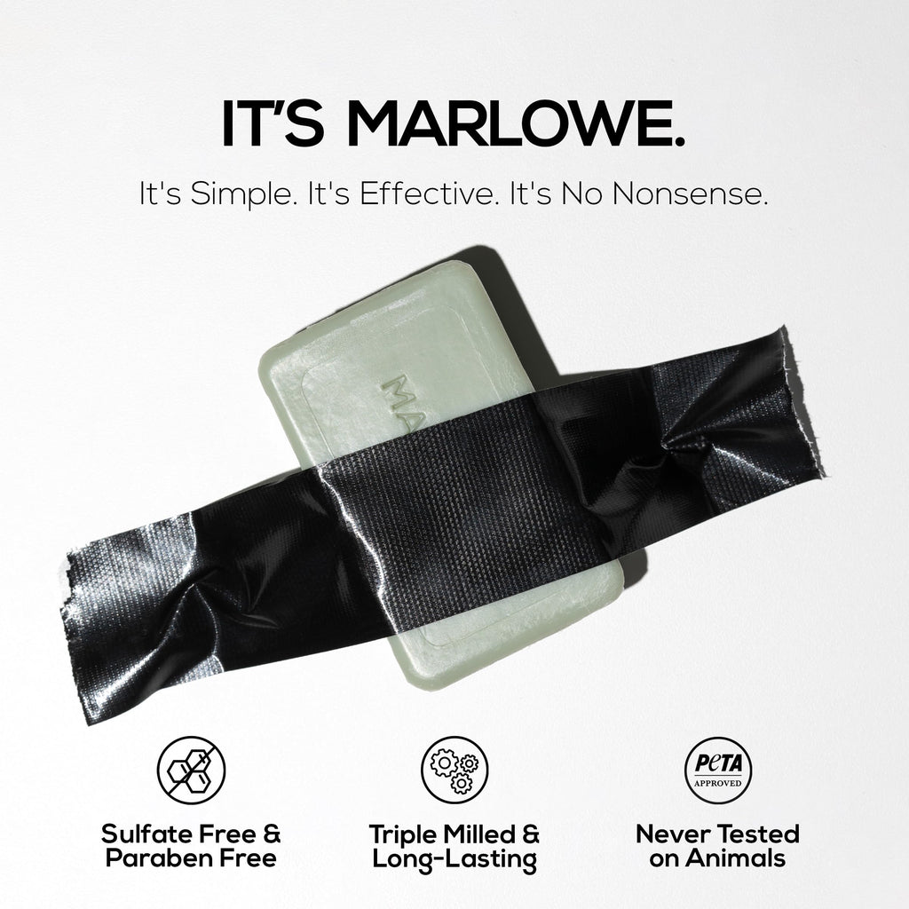 MARLOWE No.108 Lightly Exfoliating Soap Bar 7oz – 3 Bars | Polishing, Moisturizing & Cleansing for Men