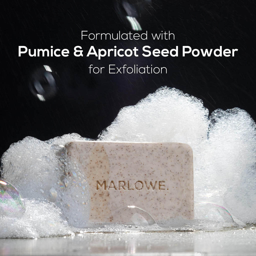 MARLOWE No. 102 Body Scrub Soap 7 oz – Santal | Exfoliating Bar with Shea Butter, Olive Oil & Green Tea