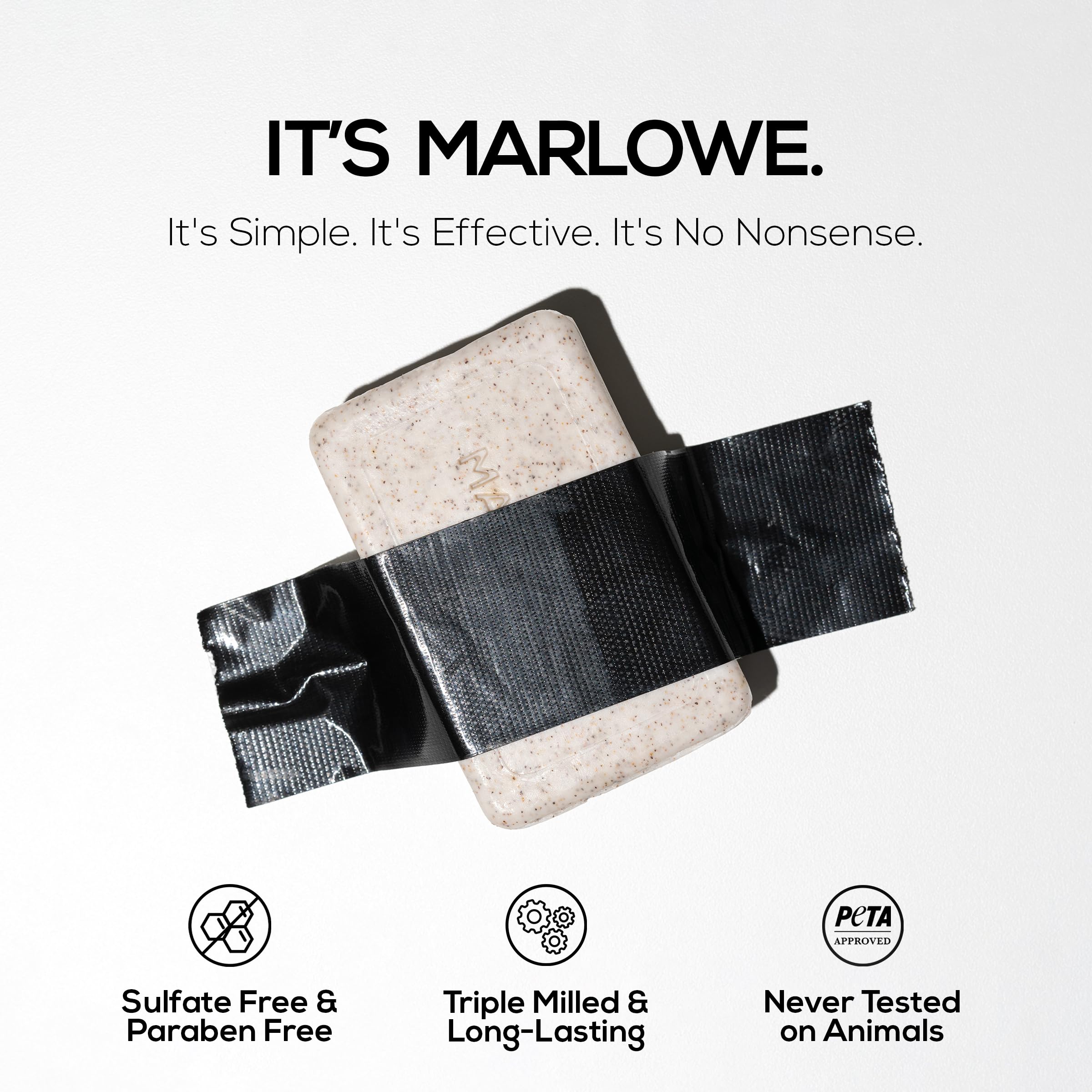 MARLOWE No. 102 Body Scrub Soap – Exfoliating 7 oz Bar (6-Pack) with Shea Butter, Olive Oil & Green Tea