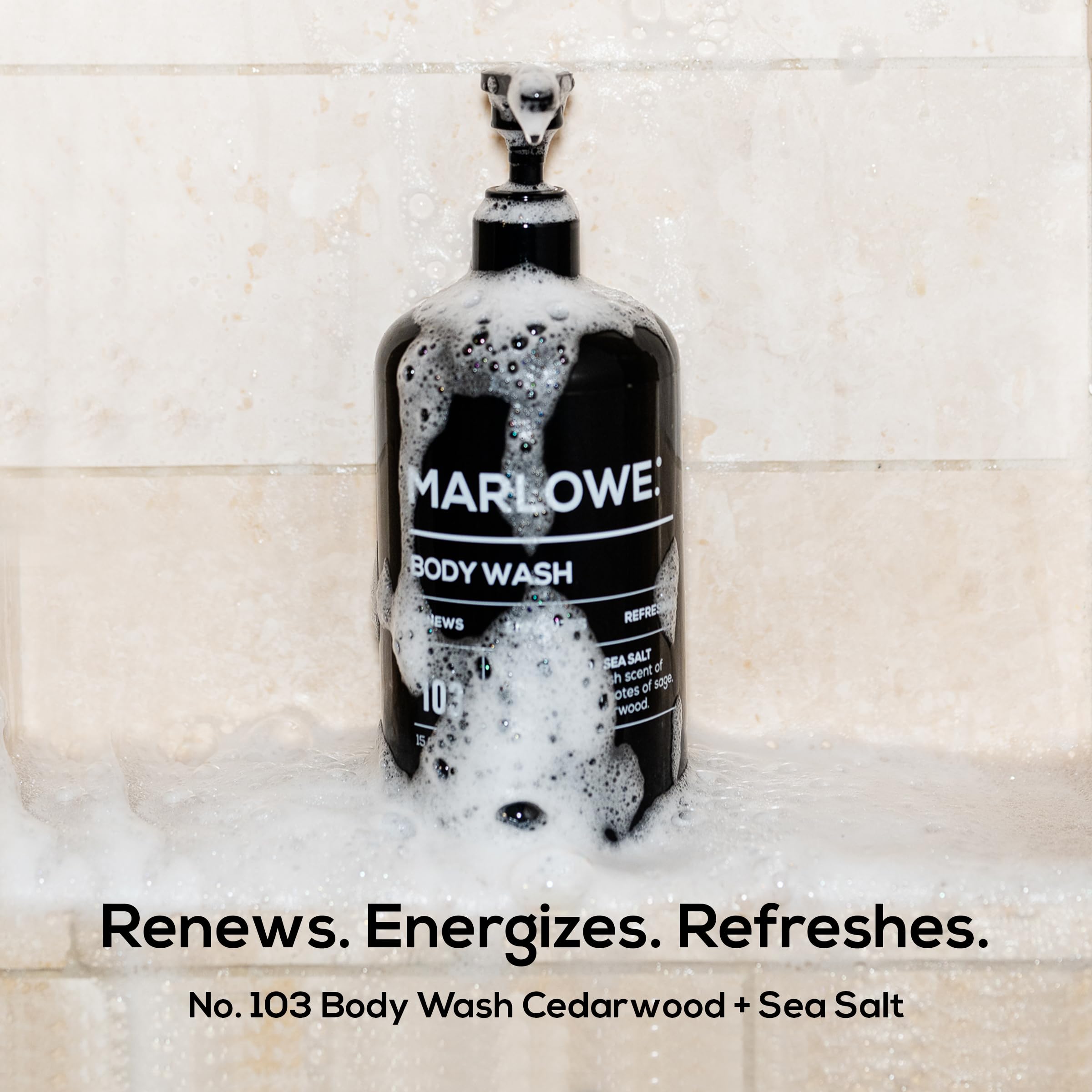 MARLOWE No. 103 Body Wash – Cedarwood & Sea Salt, 15 oz