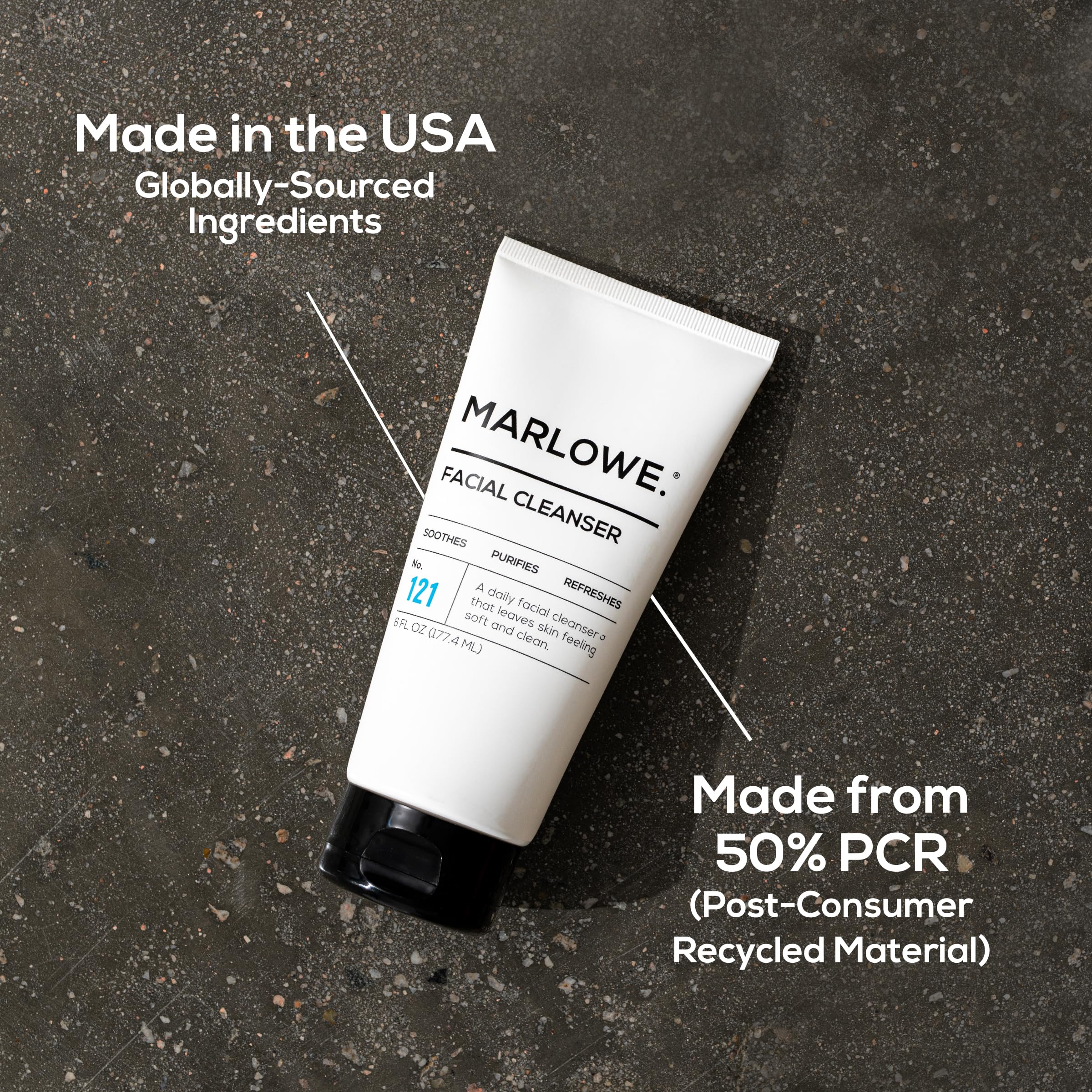 MARLOWE. No. 121 Facial Cleanser – Daily Men’s Face Wash with Natural Extracts & Antioxidants