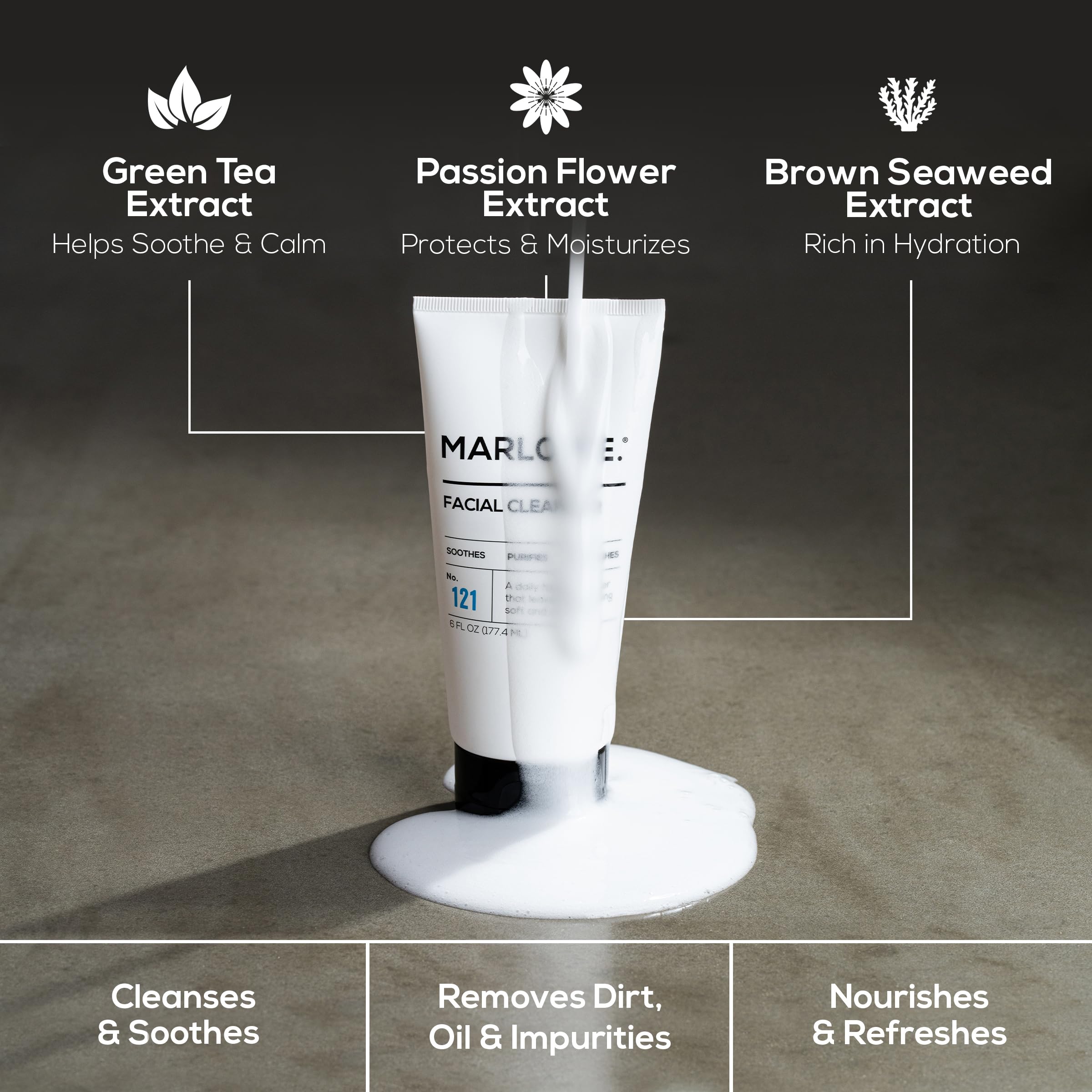 MARLOWE. No. 121 Facial Cleanser – Daily Men’s Face Wash with Natural Extracts & Antioxidants