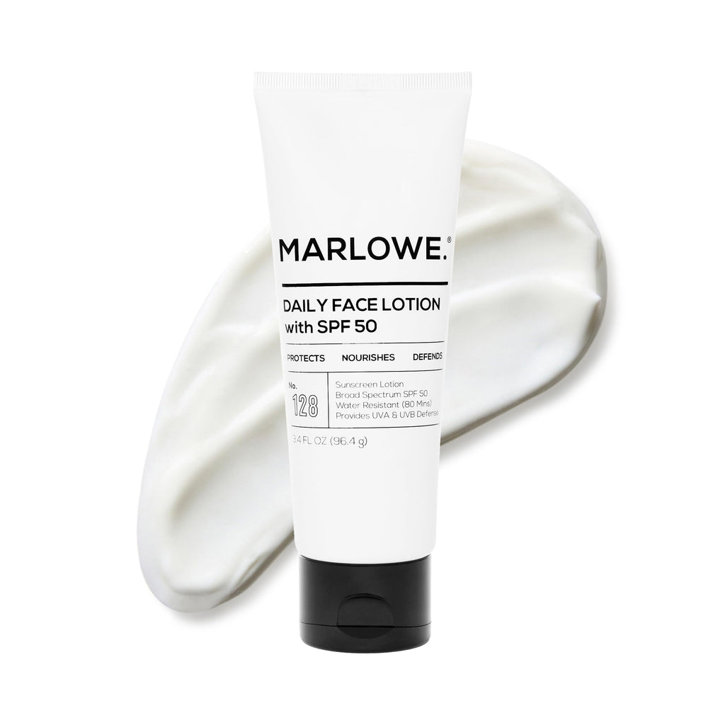 MARLOWE. No. 128 SPF 50 Men's Facial Lotion – Oil-Free, 3.4 oz