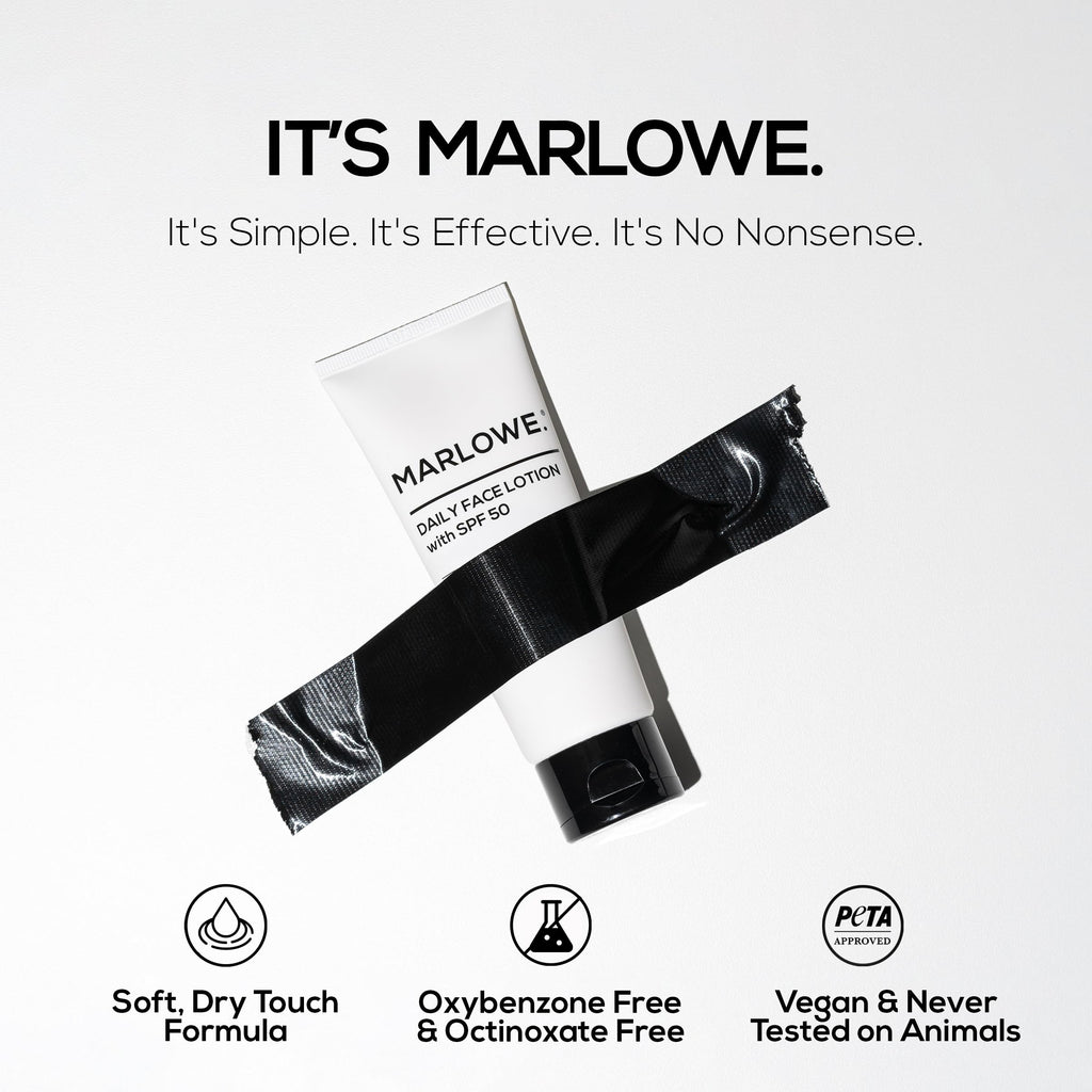 MARLOWE. No. 128 SPF 50 Men's Facial Lotion – Oil-Free, 3.4 oz