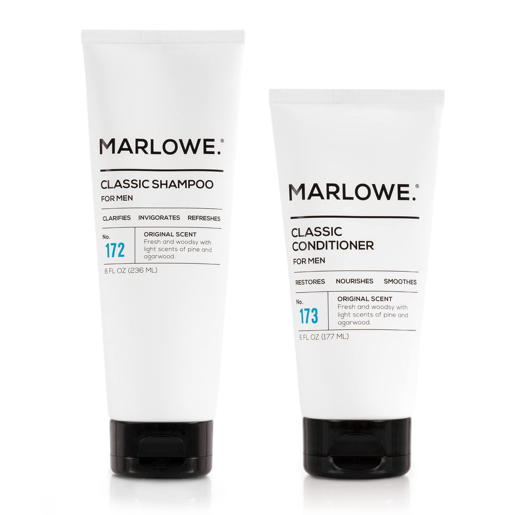 MARLOWE. Men's Shampoo & Conditioner Set No. 172 & No. 173 — Argan & Coconut, Woodsy Scent
